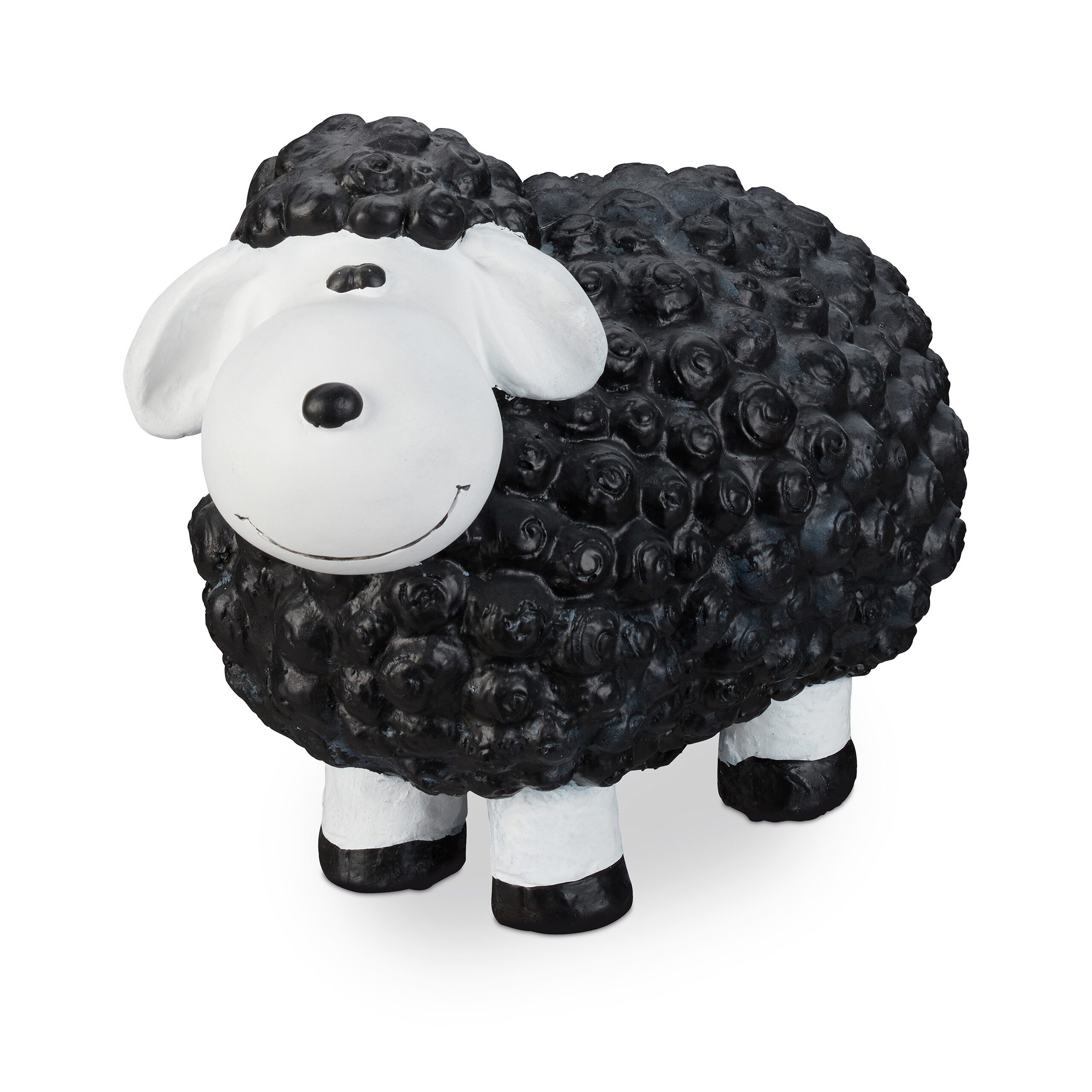 relaxdays Gartenfigur Schaf, Schwarz günstig online kaufen