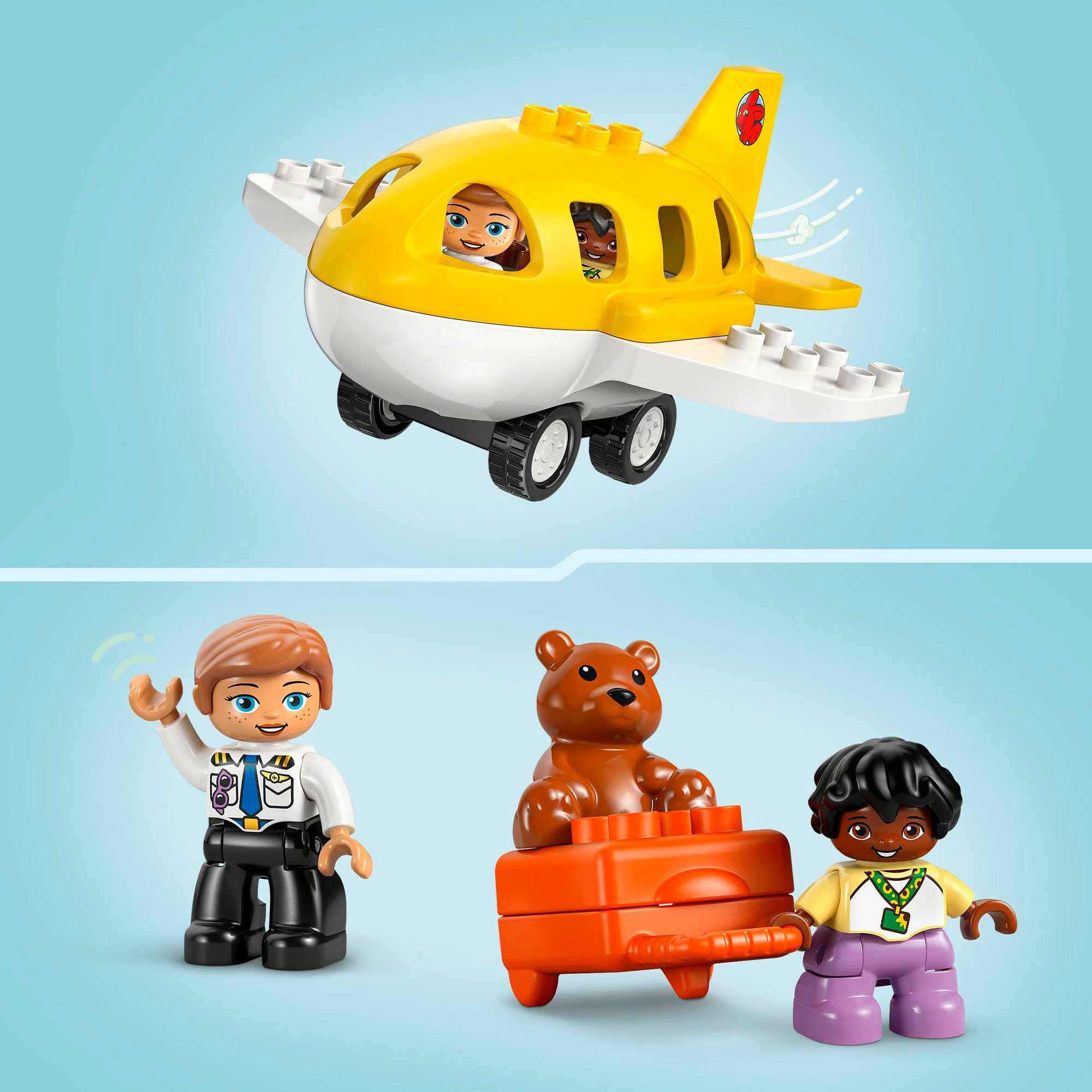 LEGO® Erster Besuch im Flughafen (10443), LEGO DUPLO Town Konstruktionsspielsteine, (23 St), Made in Europe – Bild 5 von 5