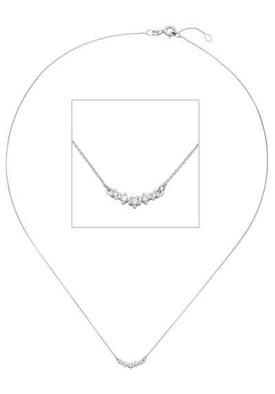 JOBO Collier, 585 Weißgold mit 5 Diamanten 42 cm