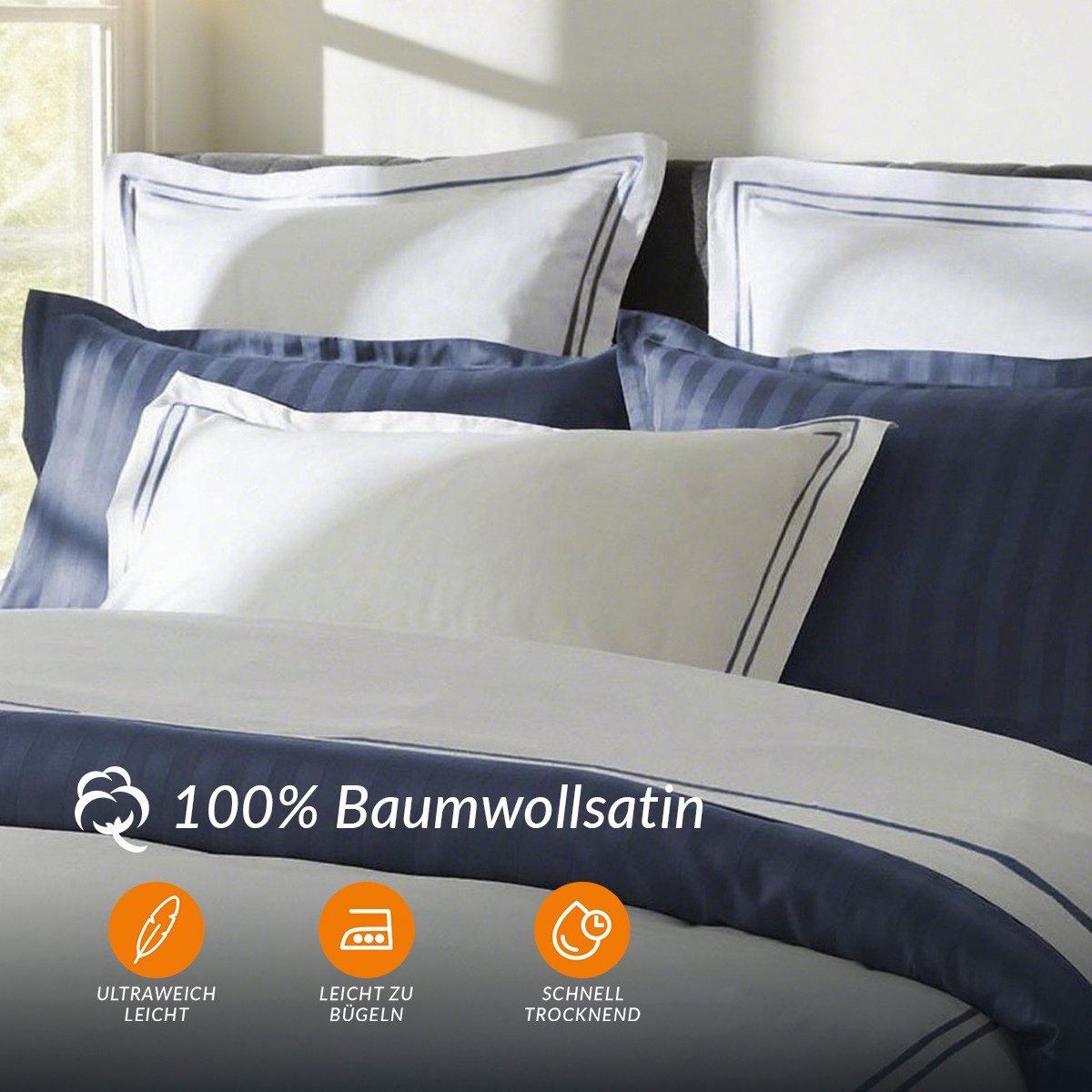 Pure cottom Kissenbezug 2er Set Baumwollsatin günstig online kaufen