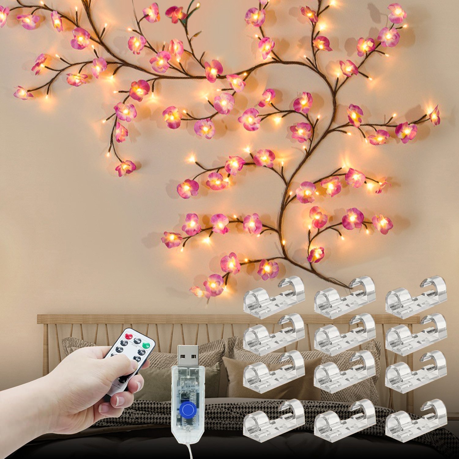 MUPOO Leuchtzweig LED-Dekolicht,1.8M/2.3M LED Baum Wandleuchte,LED Lichterk günstig online kaufen