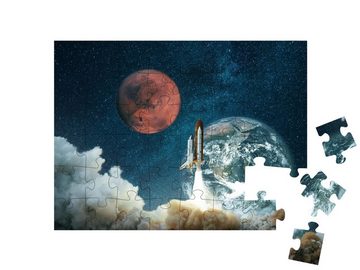 puzzleYOU Puzzle Rakete beim Start auf ihre Reise, 48 Puzzleteile, puzzleYOU-Kollektionen Weltraum, Universum