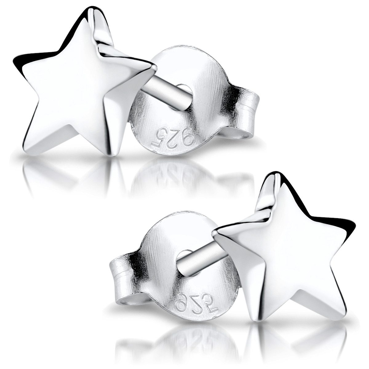 Paar Ohrstecker Stern Silber klein Damen Mädchen SO-57