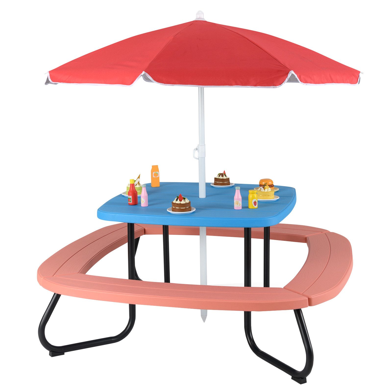 COSTWAY Garten-Kindersitzgruppe, (3-tlg), mit Sonnenschirm & günstig online kaufen