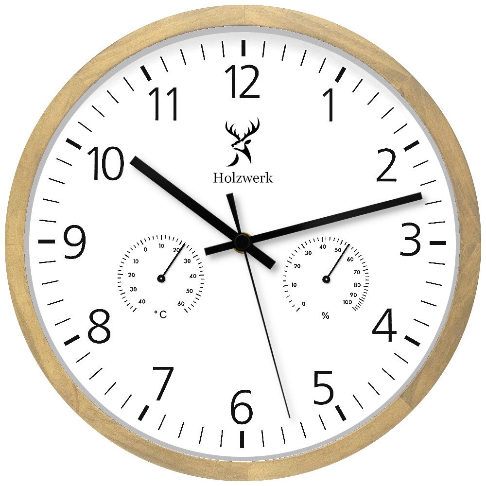 Holzwerk Wanduhr Hygrometer & Thermometer Loft günstig online kaufen