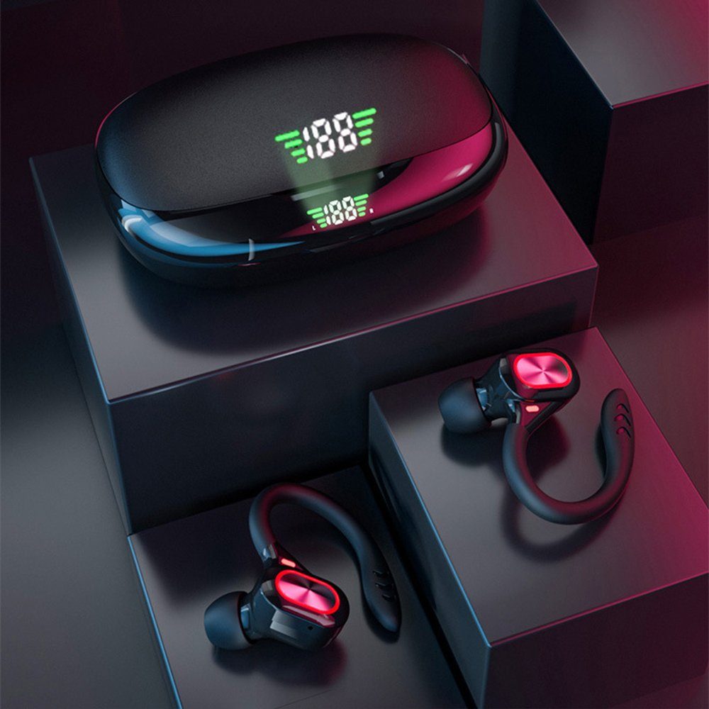 Kopfhörer Bluetooth-Kopfhörer Bluetooth Bluetooth Sport, 5.3 Kopfhörer Ear In GelldG Kabellos schwarz