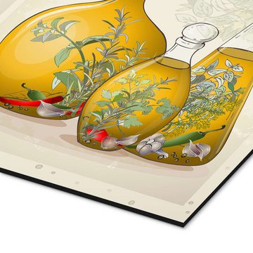 Posterlounge Alu-Dibond-Druck Editors Choice, Küchenkräuter Collage, Küche Illustration