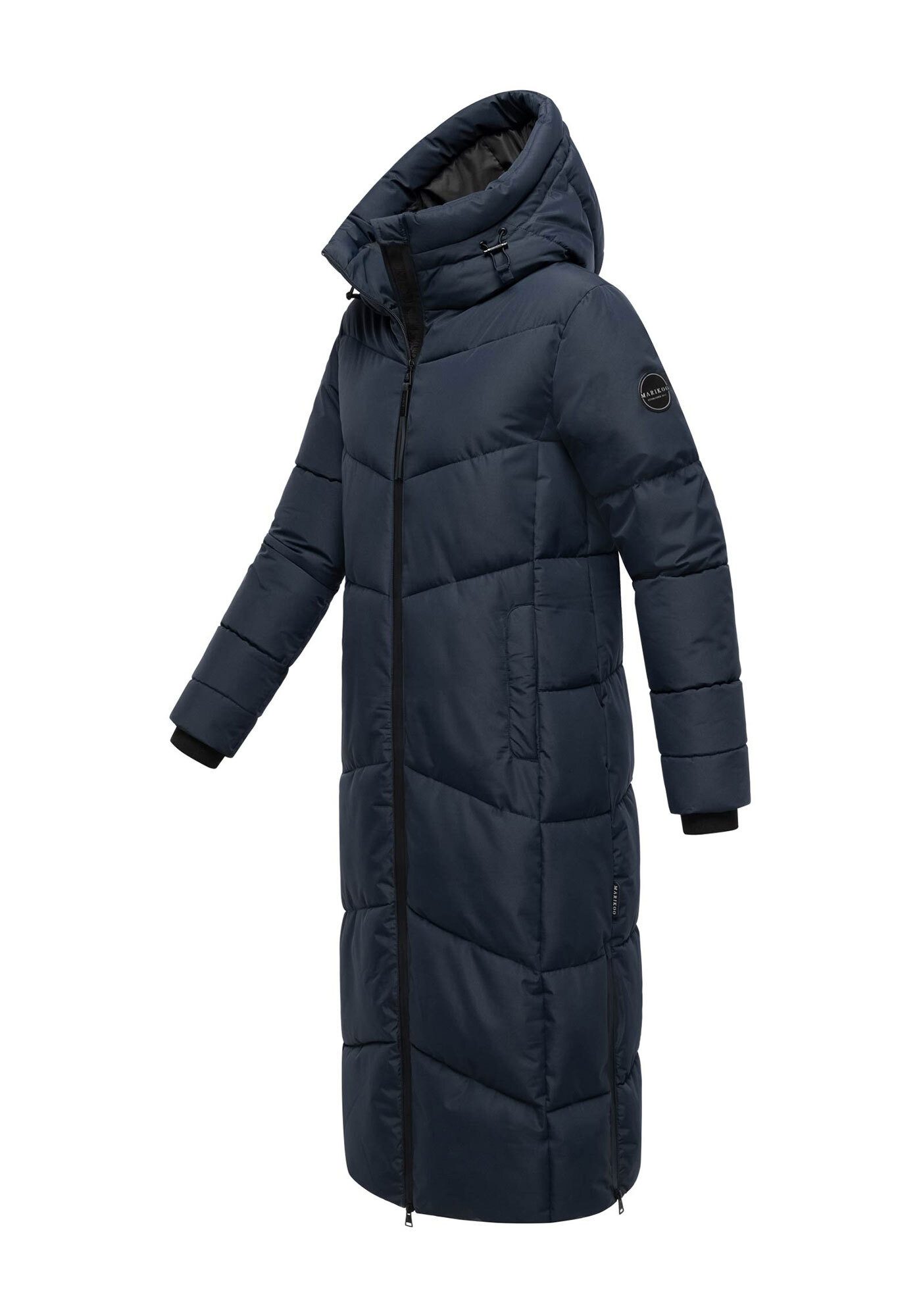 Marikoo Winterjacke Firella extra lange Passform mit seitlichen Schlitzen