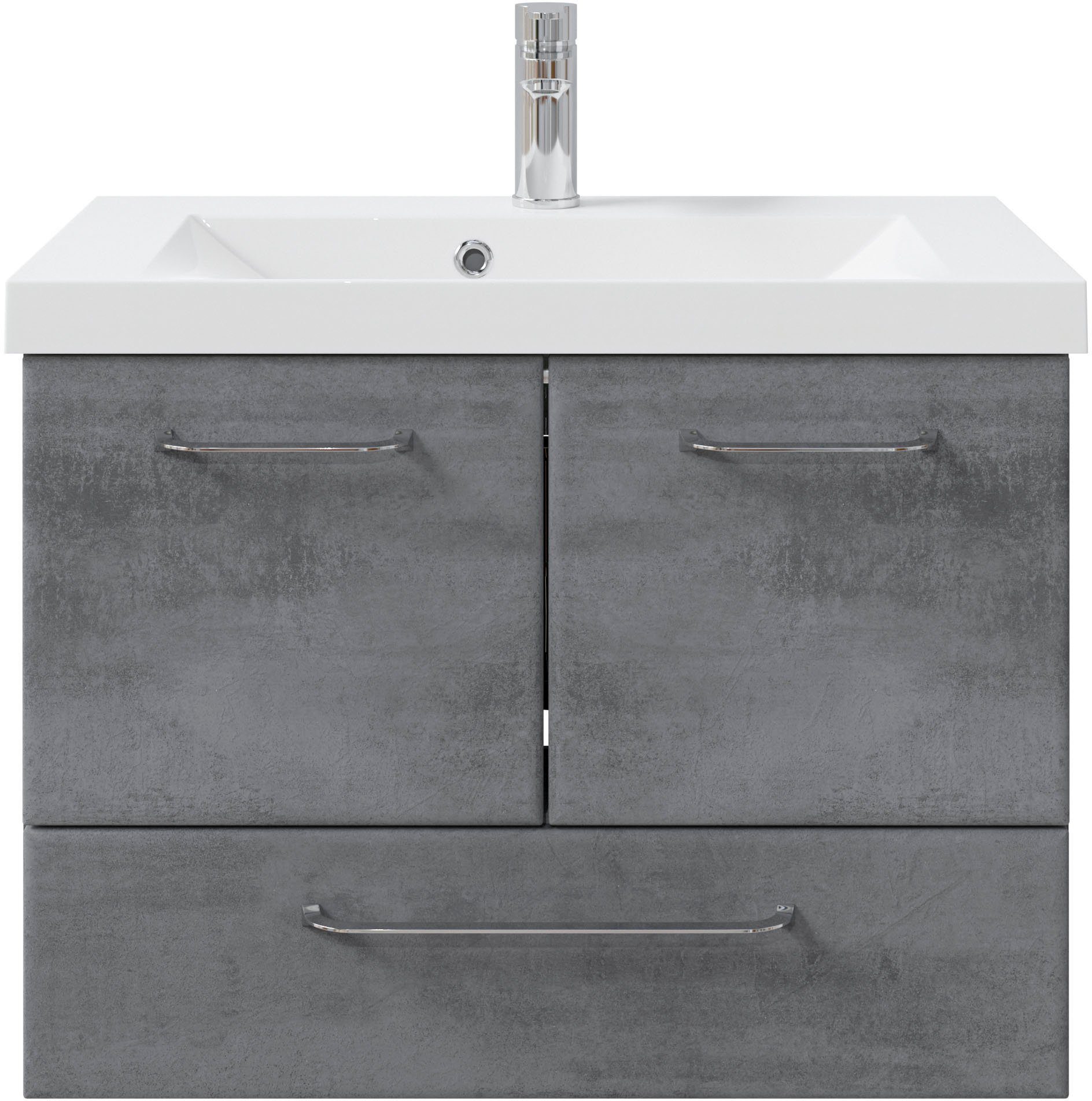 Badmöbel-Set Quickset 945 Mineralmarmor-Waschtisch mit Unterschrank, 74 cm breit