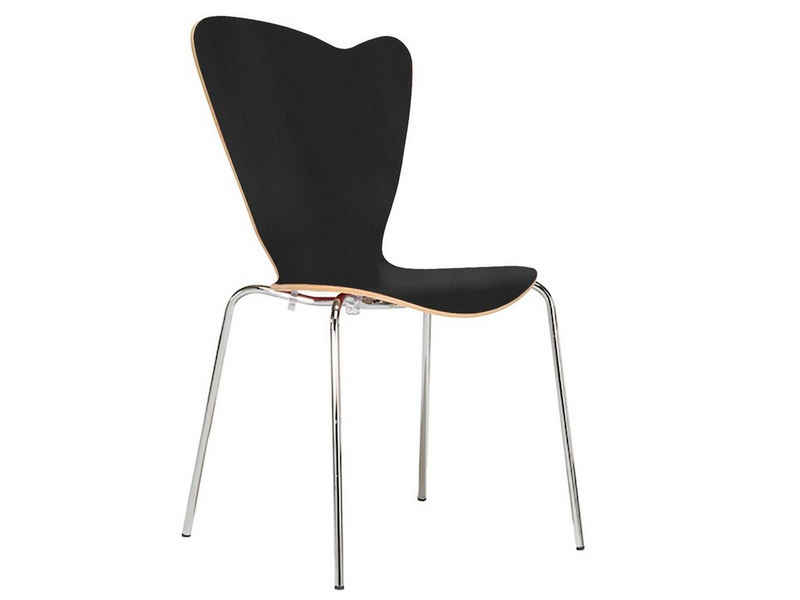 Mauser Sitzkultur Stapelstuhl, ergonomisch-er Schalenstuhl Wartezimmerstuhl, Bistro-stuhl Schwarz