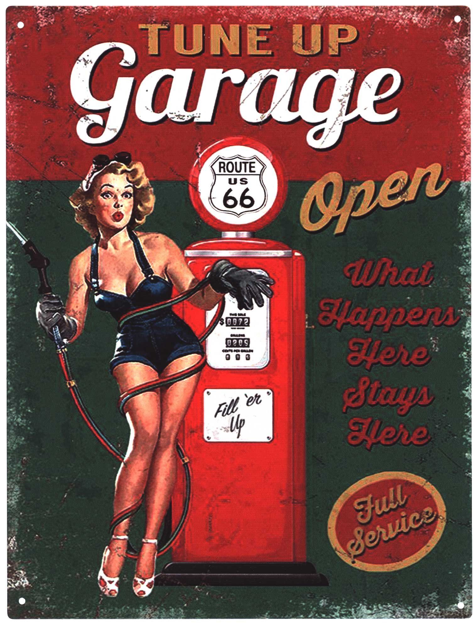Metallschild Blechschild G11818 Tune Up Garage 25 x 33
