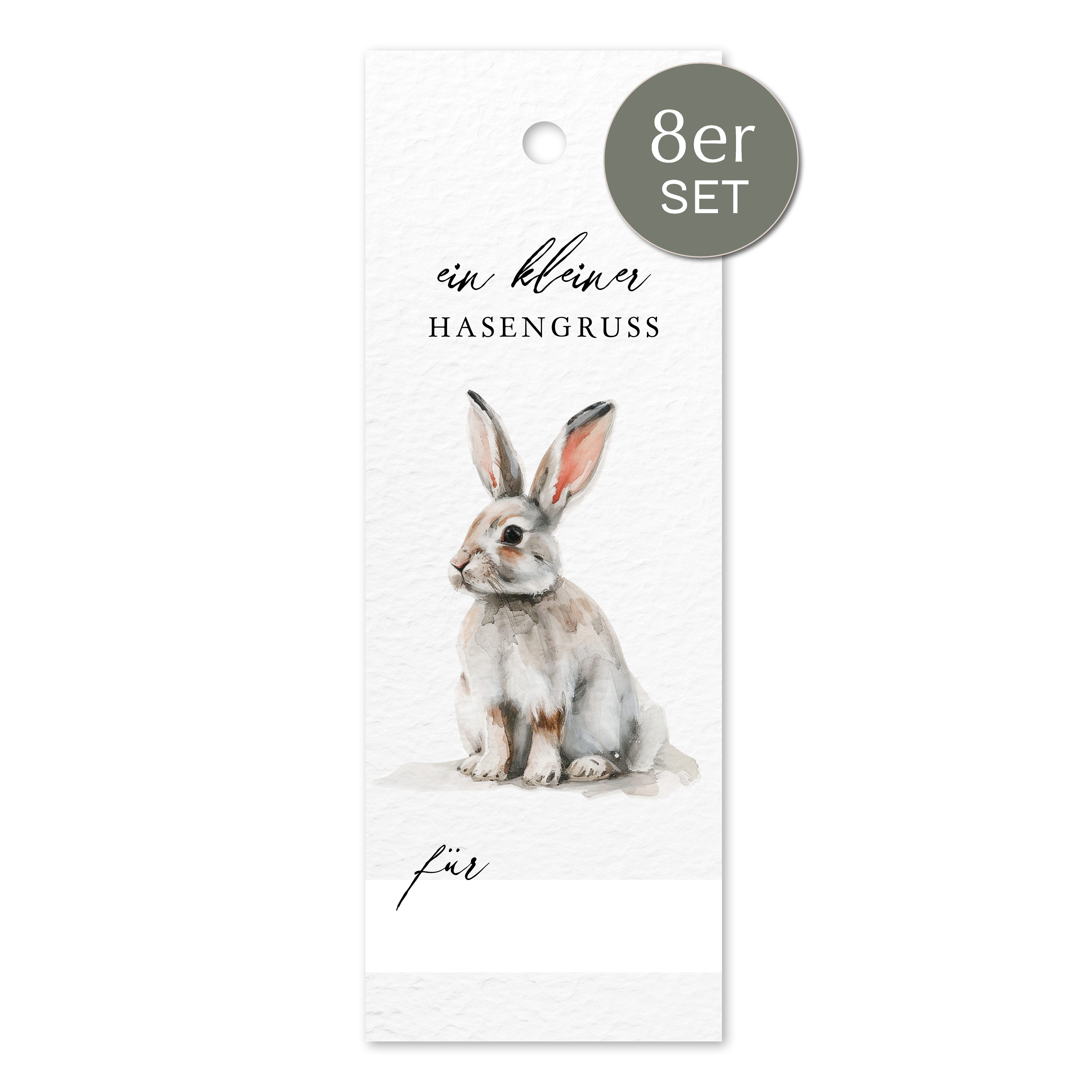 NORDEULE Dekohänger Osterhase "Ein kleiner Ostergruß" 8 Stück, Geschenkanhänger ideal für Ostergeschenke DIYs Ostersträuße