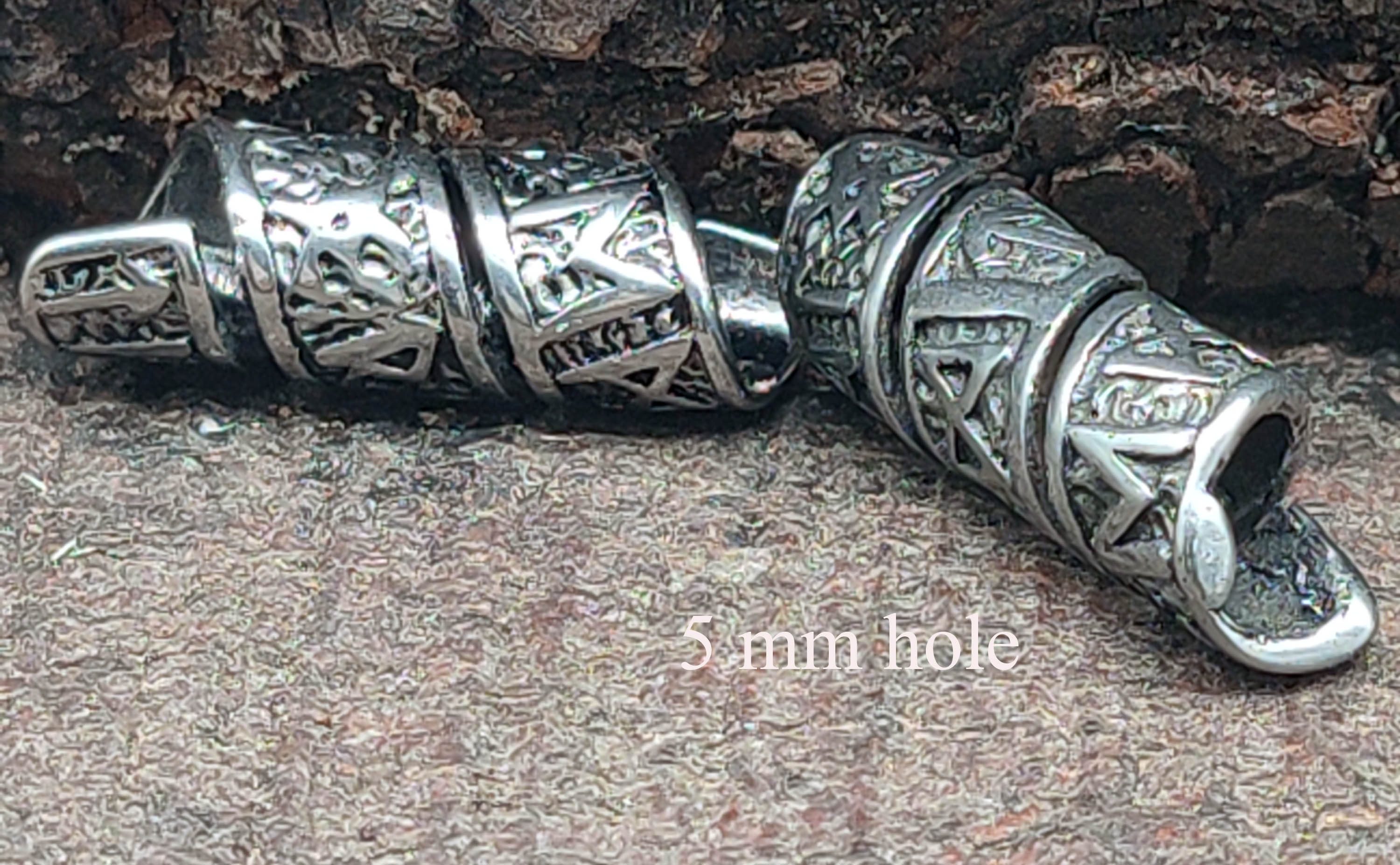 Kiss of Leather Diadem Bartperle Runen Futhark Haarperle Edelstahl Bartschmuck 5 mm