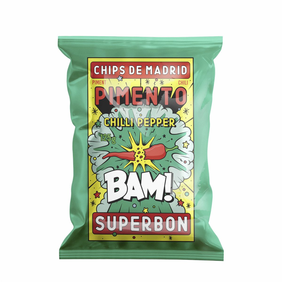 Superbon Knabberei, Superbon Chips Pimento Chilli Kartoffelchips Paprika Cayenne 125g