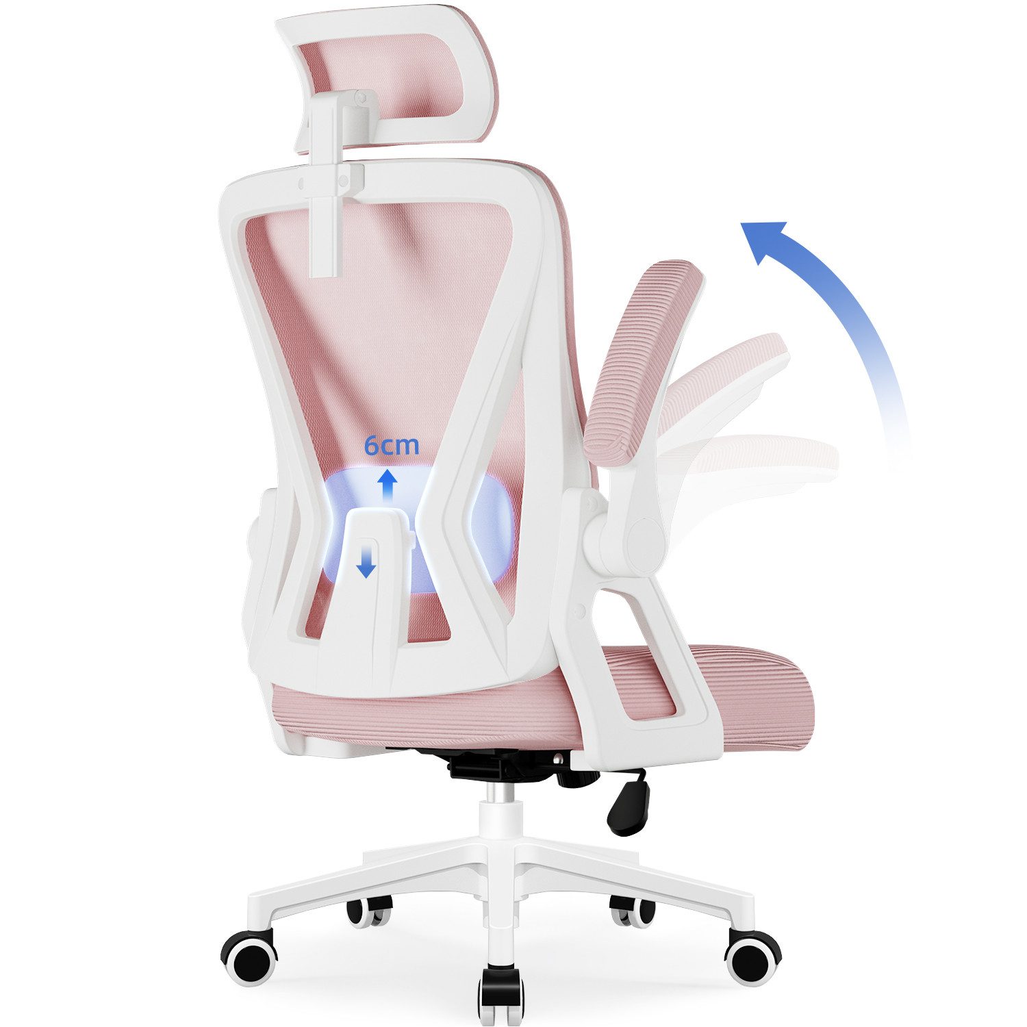 Adormii Bürostuhl Ergonomischer Bürostuhl mit klappbaren Armlehnen und Rück günstig online kaufen