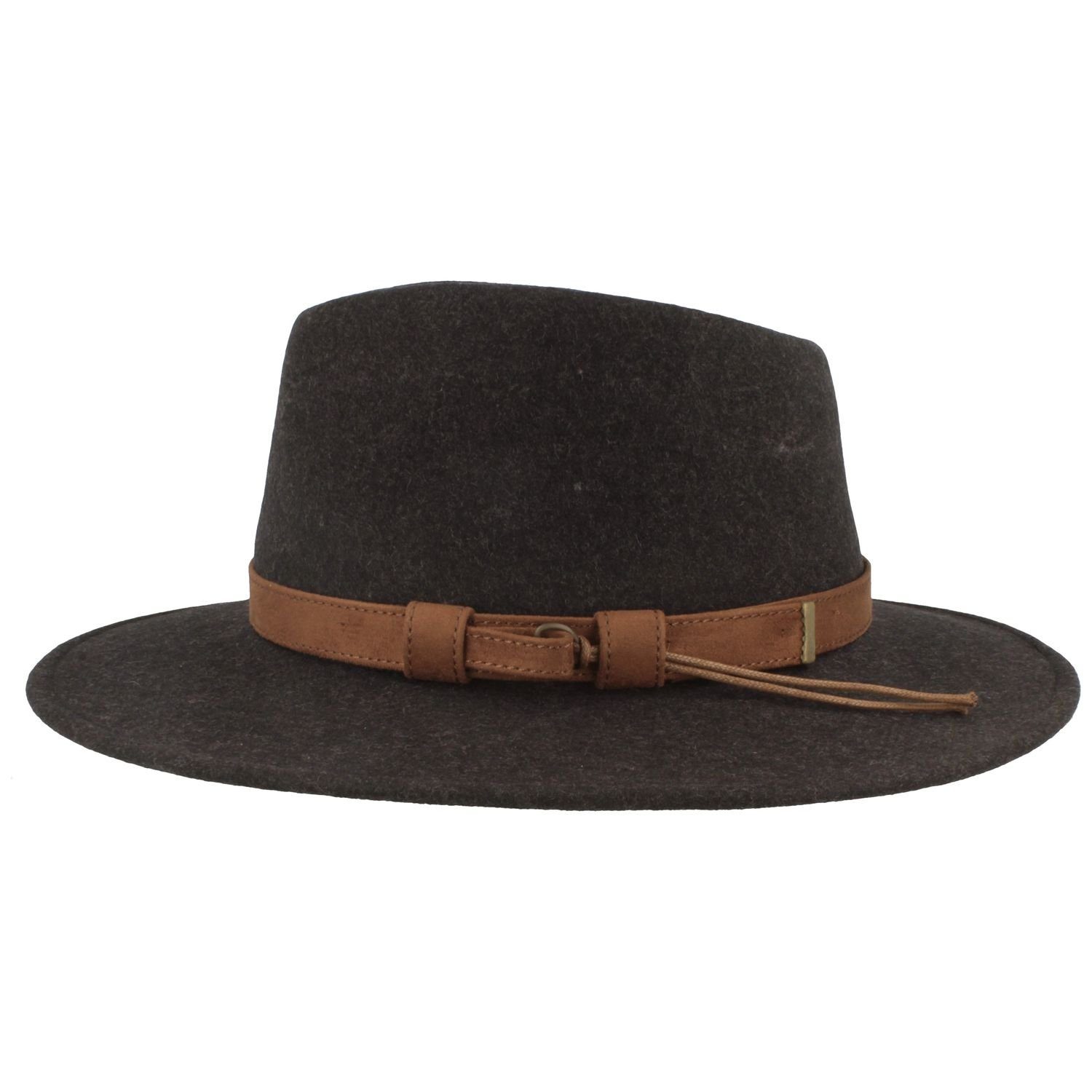 Breiter Filzhut rollbar aus Wollfilz mit Fransen günstig online kaufen