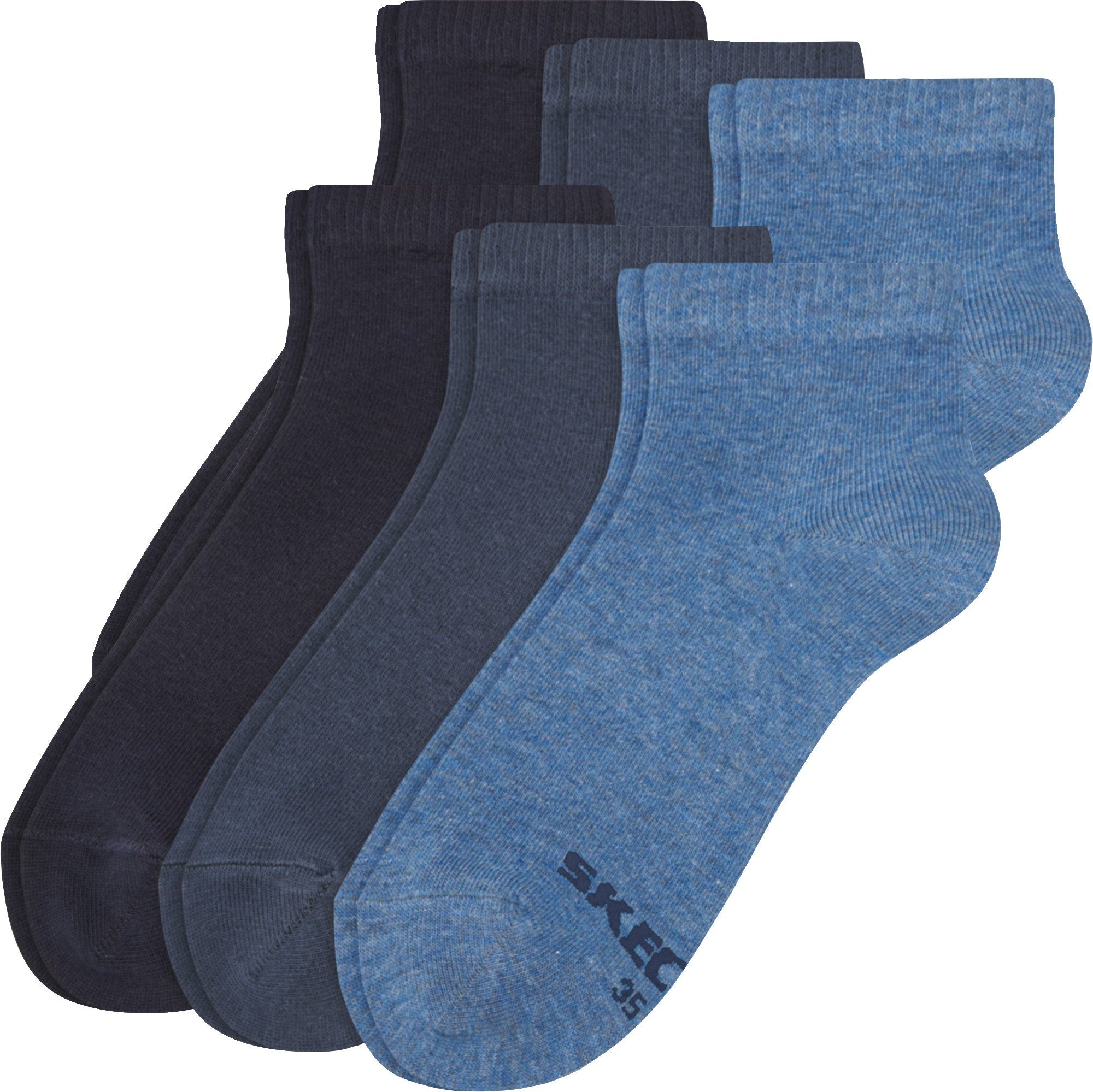 Skechers Socken Damen-Kurzsocken 6 Paar Uni blau