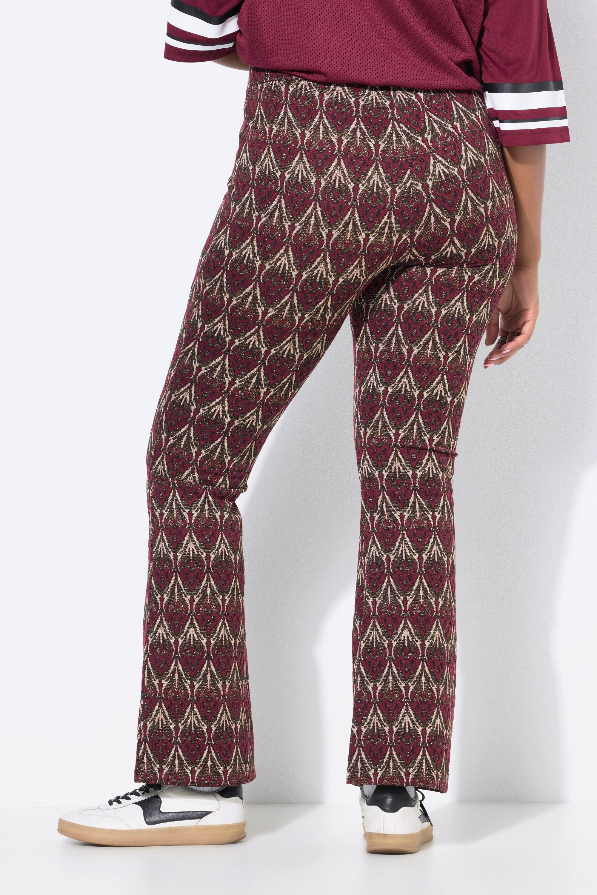Studio Untold Schlupfhose Schlaghose Flared Legs Jacquardmuster Glitzer
