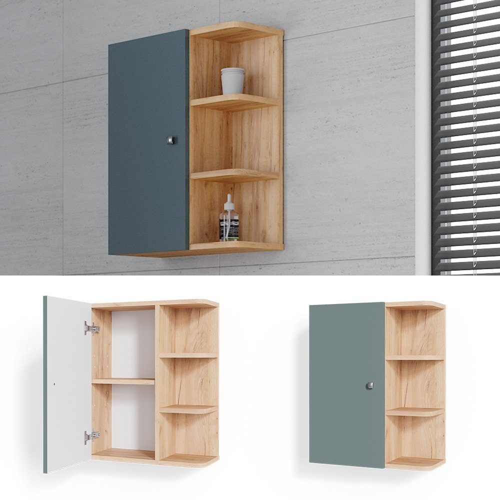 Vicco Hängeschrank Fynn, Grün/Goldkraft Eiche, 47.2 günstig online kaufen