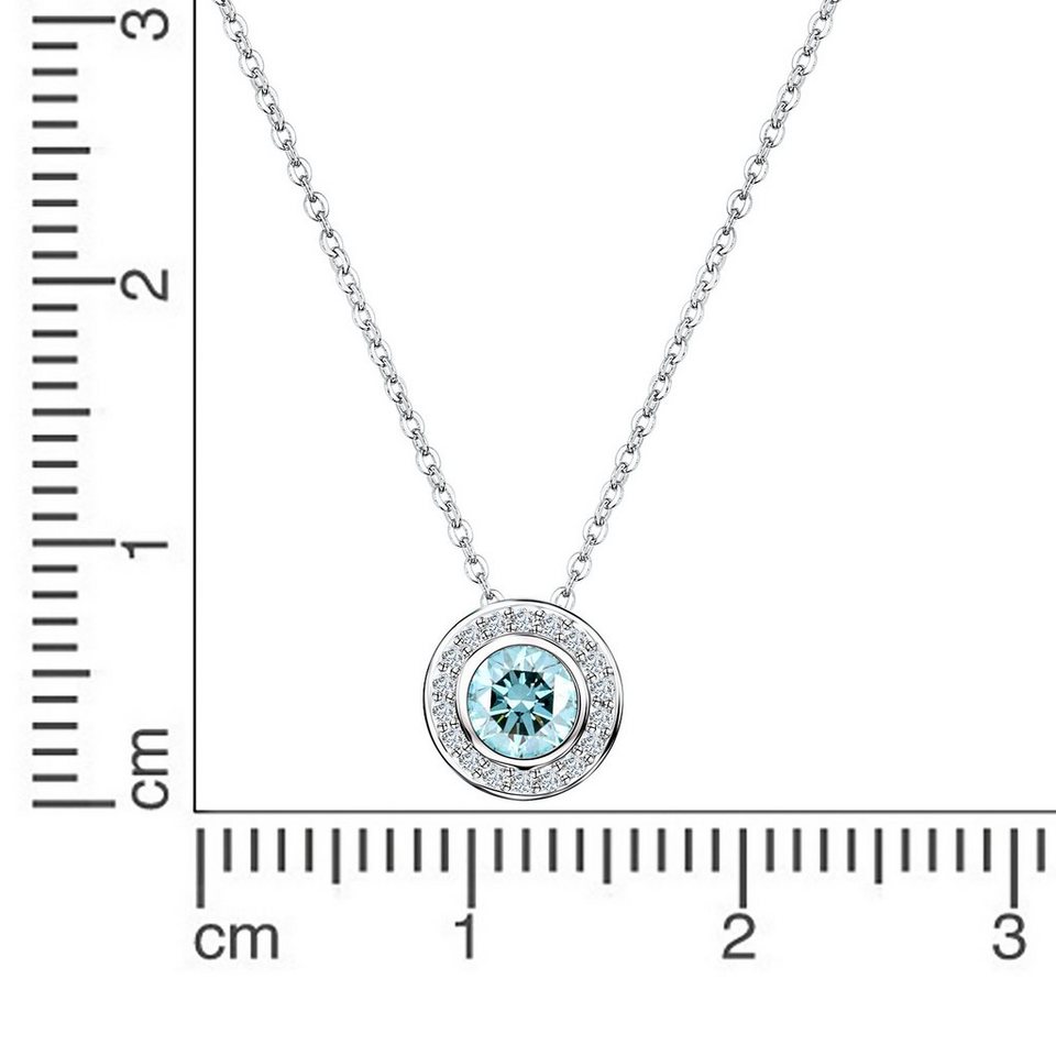 Vivance Kette mit Anhänger 925/- Sterling Silber rhodiniert Blautopas und  Weißtopas