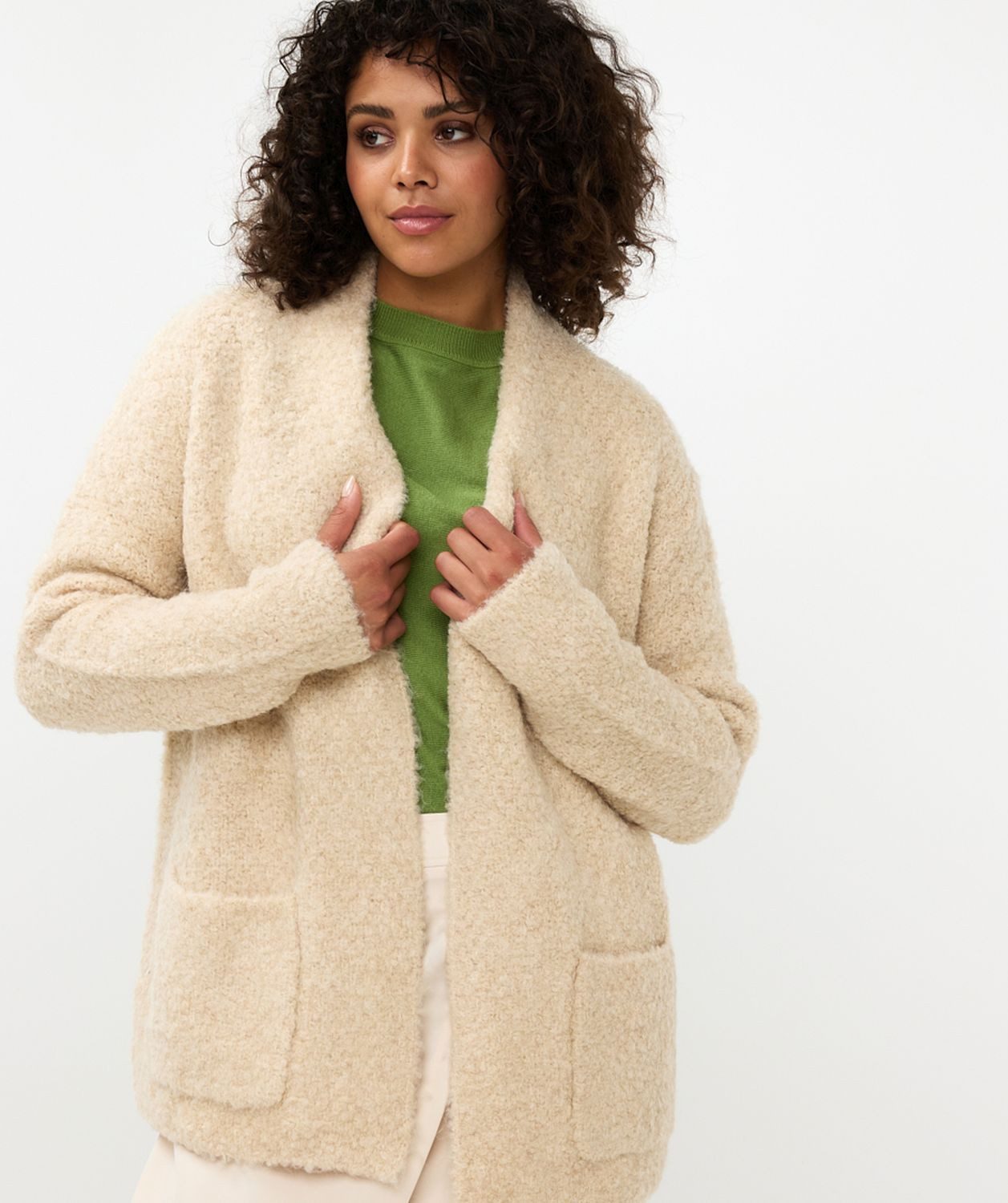 Strickjacke Esqualo Cardigan Boucle off white