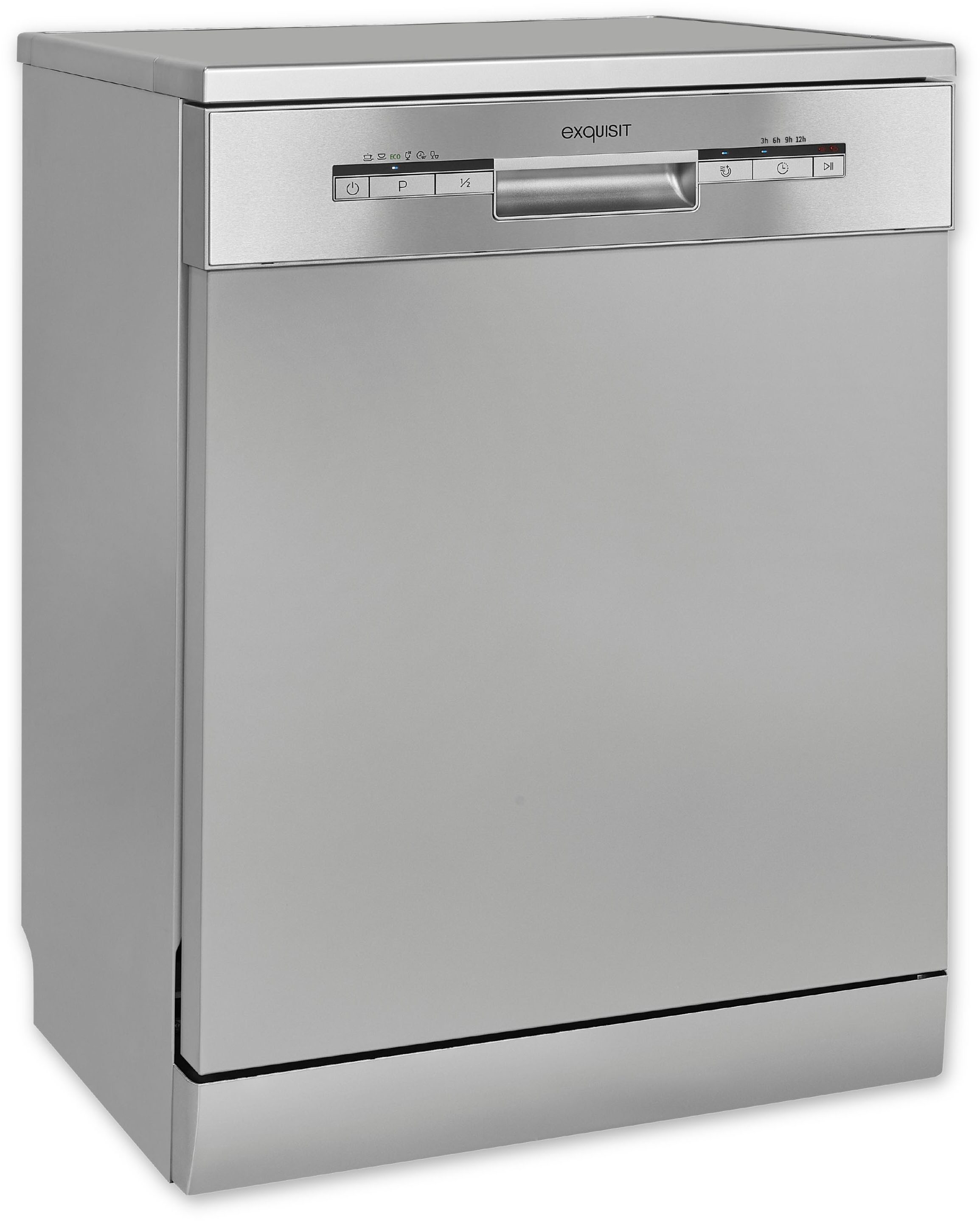 exquisit Standgeschirrspüler GSP9112-030E, 12 Maßgedecke, Intensiv- und Power+-Programm entfernen hartnäckigen Schmutz