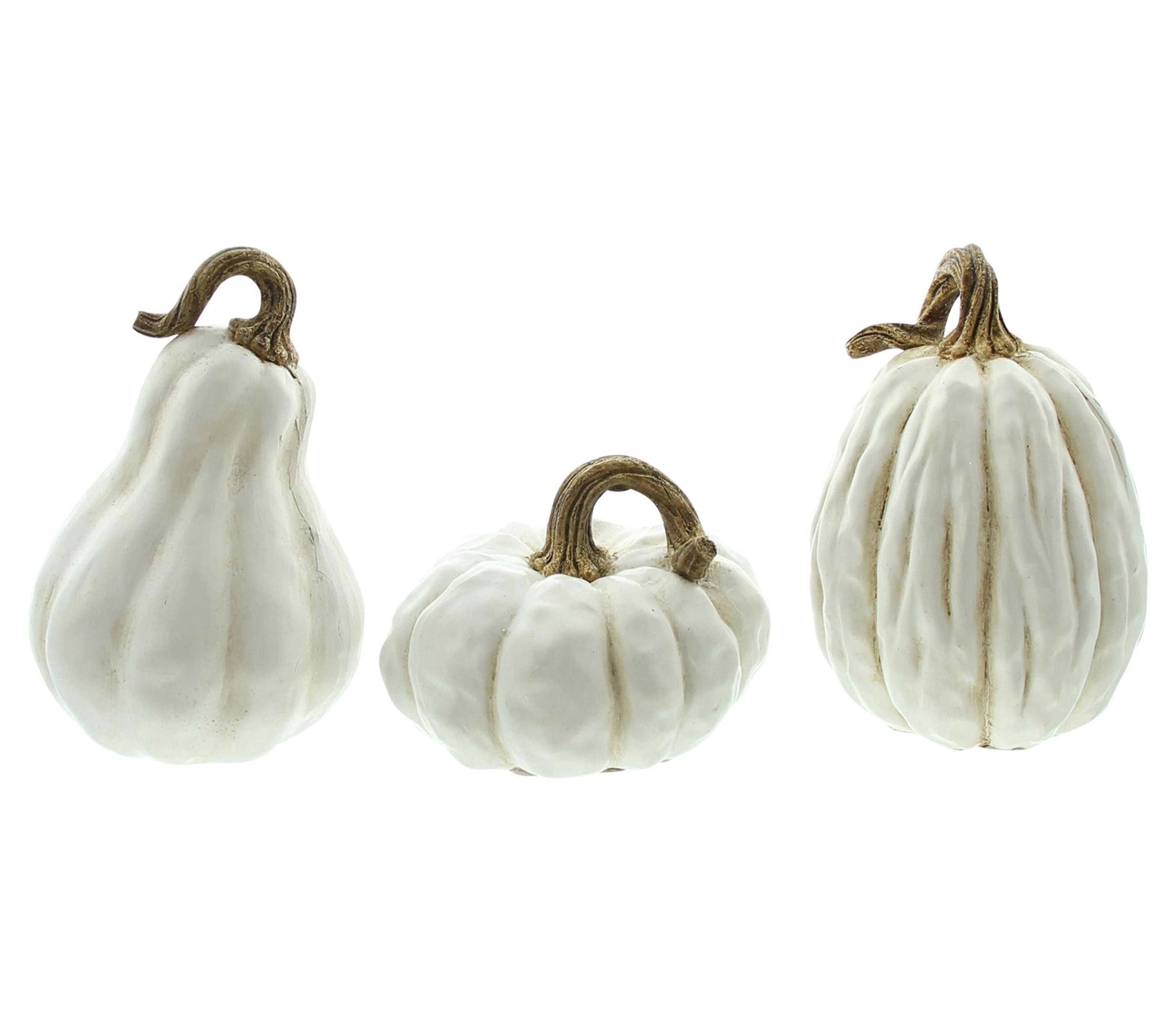 Frank Flechtwaren Dekoobjekt Kürbis "White", 3er Set