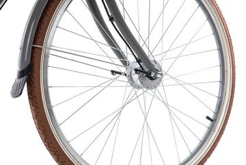 Bergrausch Cityrad Marlies 7, 7 Gang Shimano Nexus 7 Rücktritt Schaltwerk, Citybike Damenrad 28 Zoll tiefer Einstieg schwarz/grau