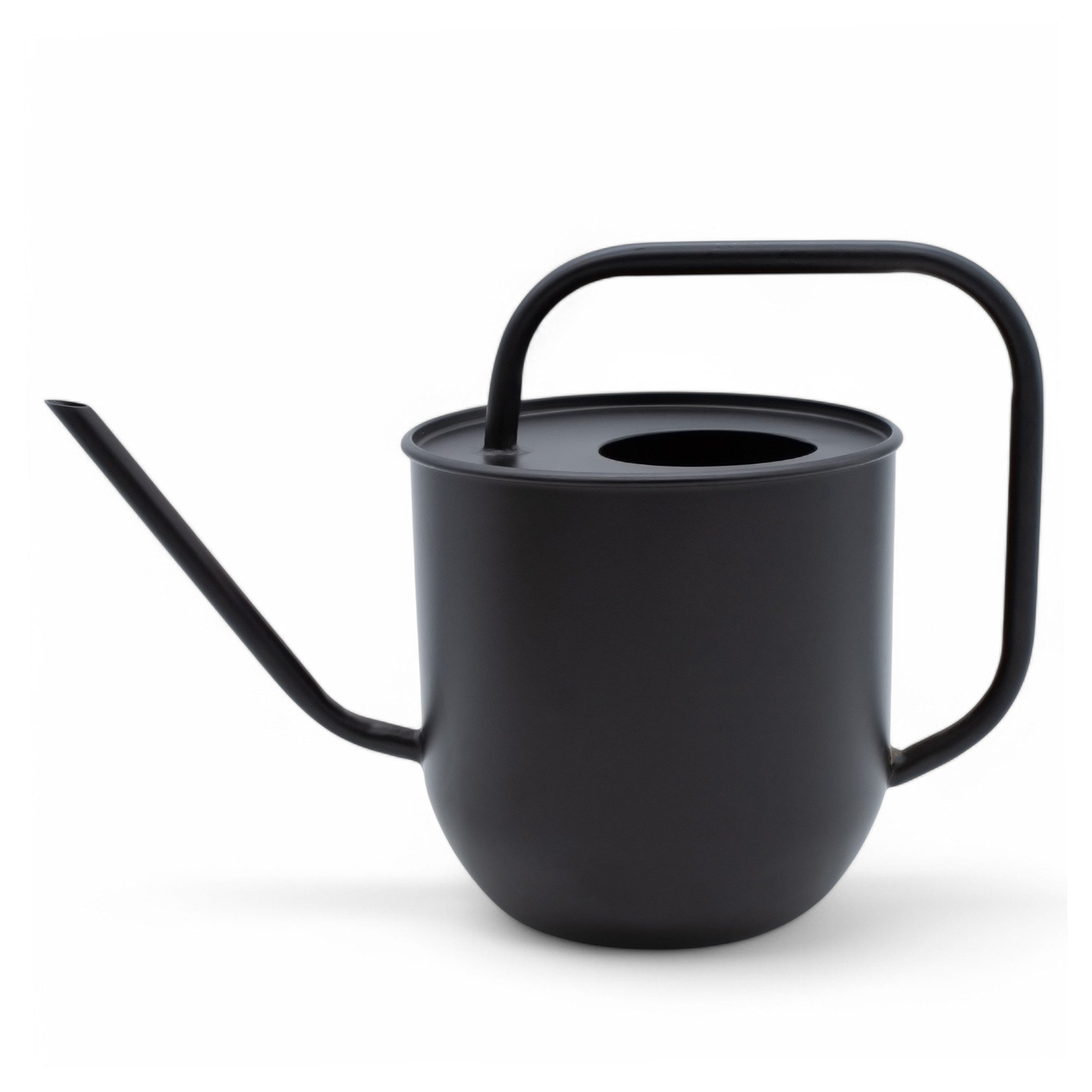 Gießkanne Metall Blumen schwarz matt - 1,8 L