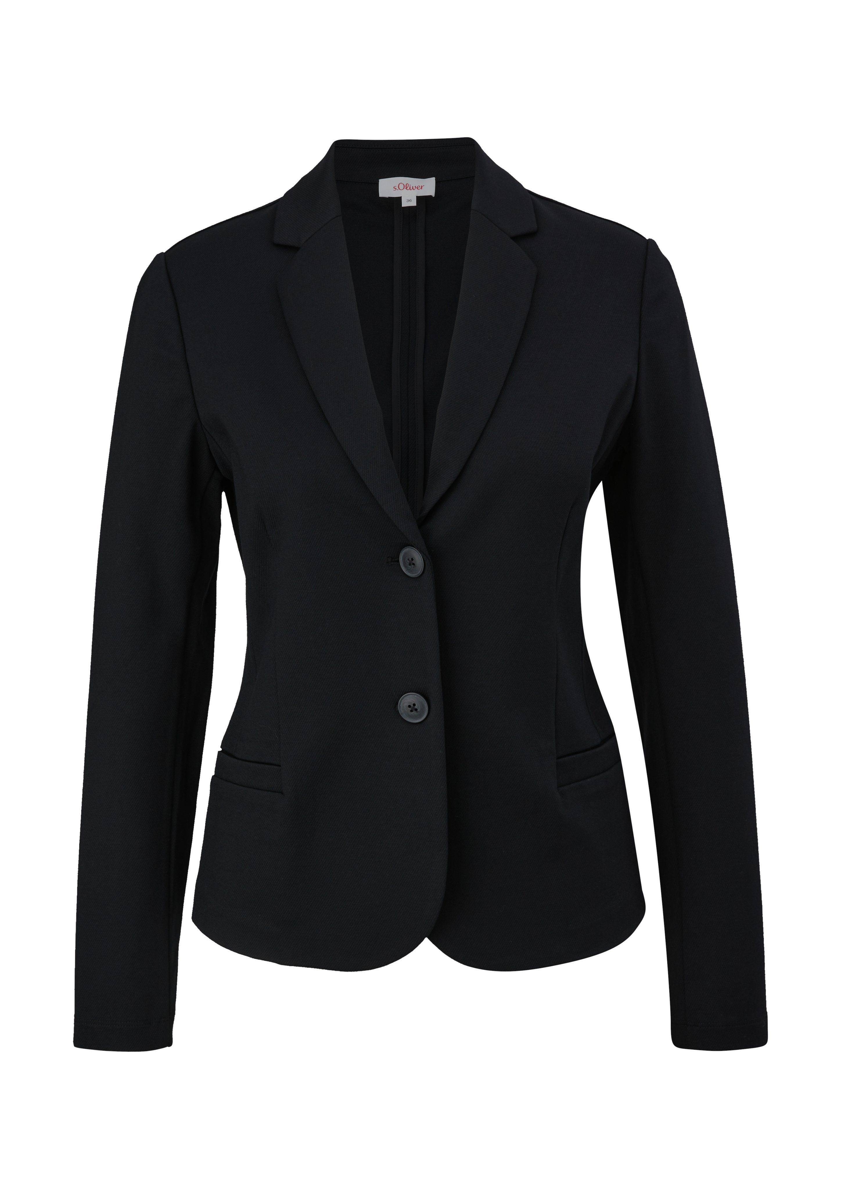 s.Oliver Jerseyblazer mit Rückenschlitz grey/black