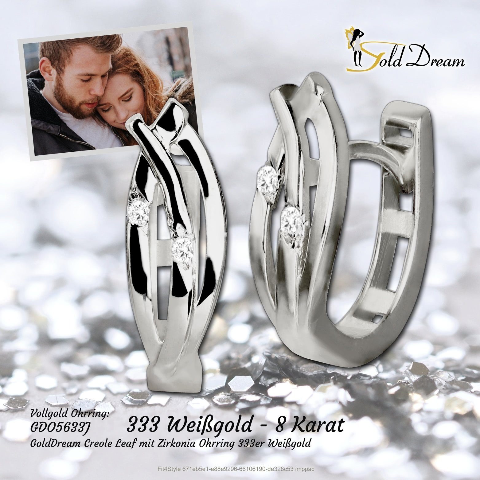 GoldDream Paar Creolen GoldDream Damenschmuck Ohrringe Leaf (Creole), Damen günstig online kaufen