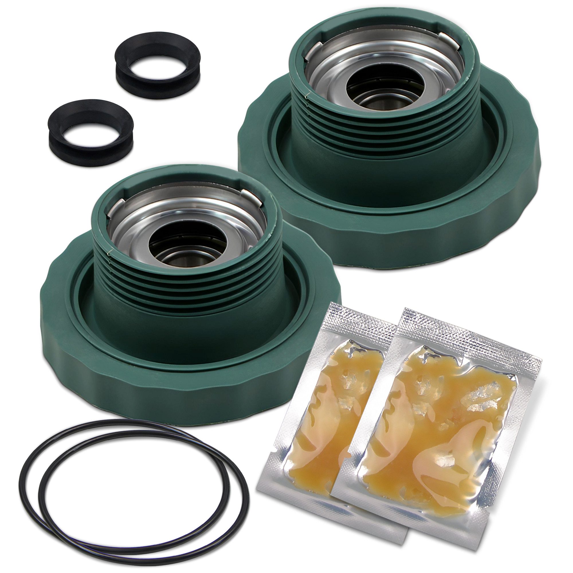 VIOKS Montagezubehör Lagerung Ersatz für Electrolux 407143096/3 AEG 407143097/1 (Set inkl. Kugellager, Dichtung, O-Ring, Fett), für Antriebsseite Waschmaschine Toplader