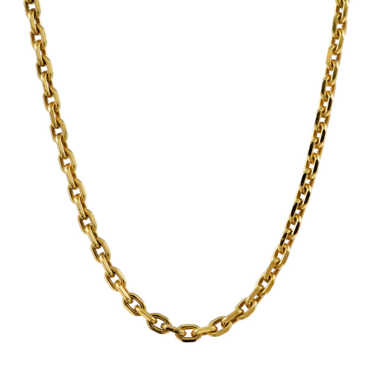 HOPLO Goldkette 1,2 mm 36 cm 333 - 8 Karat Gold Halskette Ankerkette  diamantiert massiv Gold hochwertige Goldkette 1,5 g (inkl. Schmuckbox),  Made in Germany