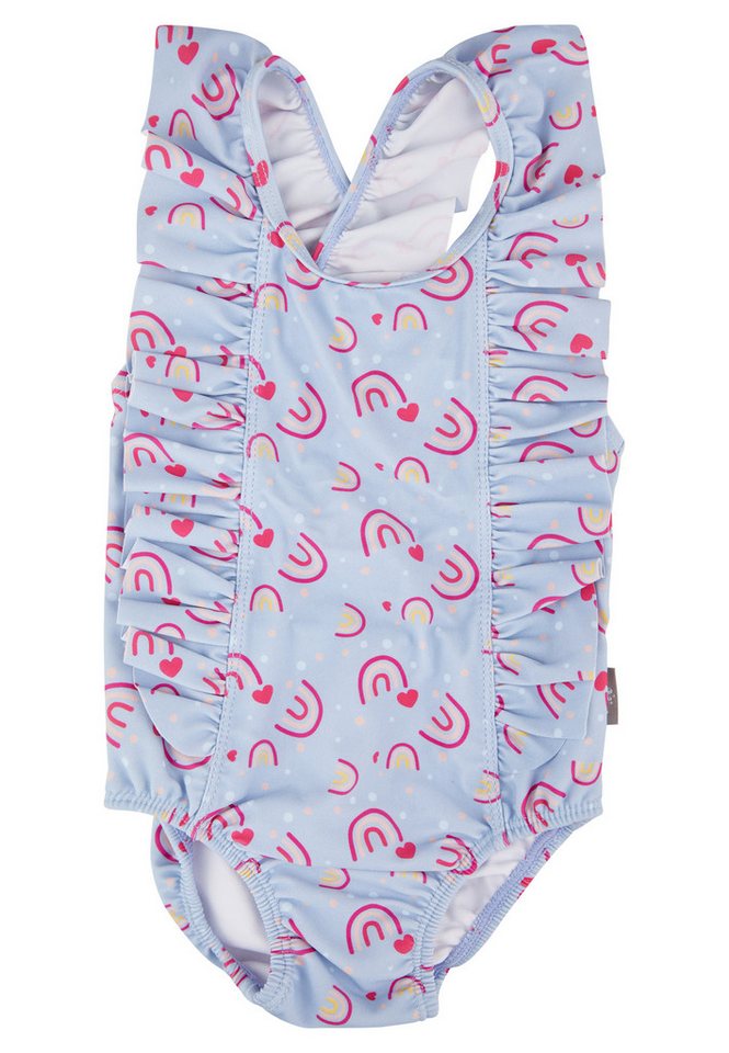 Sterntaler® Badeanzug UV-Schutz 50+ Badeanzug Volants (1-St) Badeanzug mit Regenbogenmuster & Volants, Windeleinsatz bis 86/92
