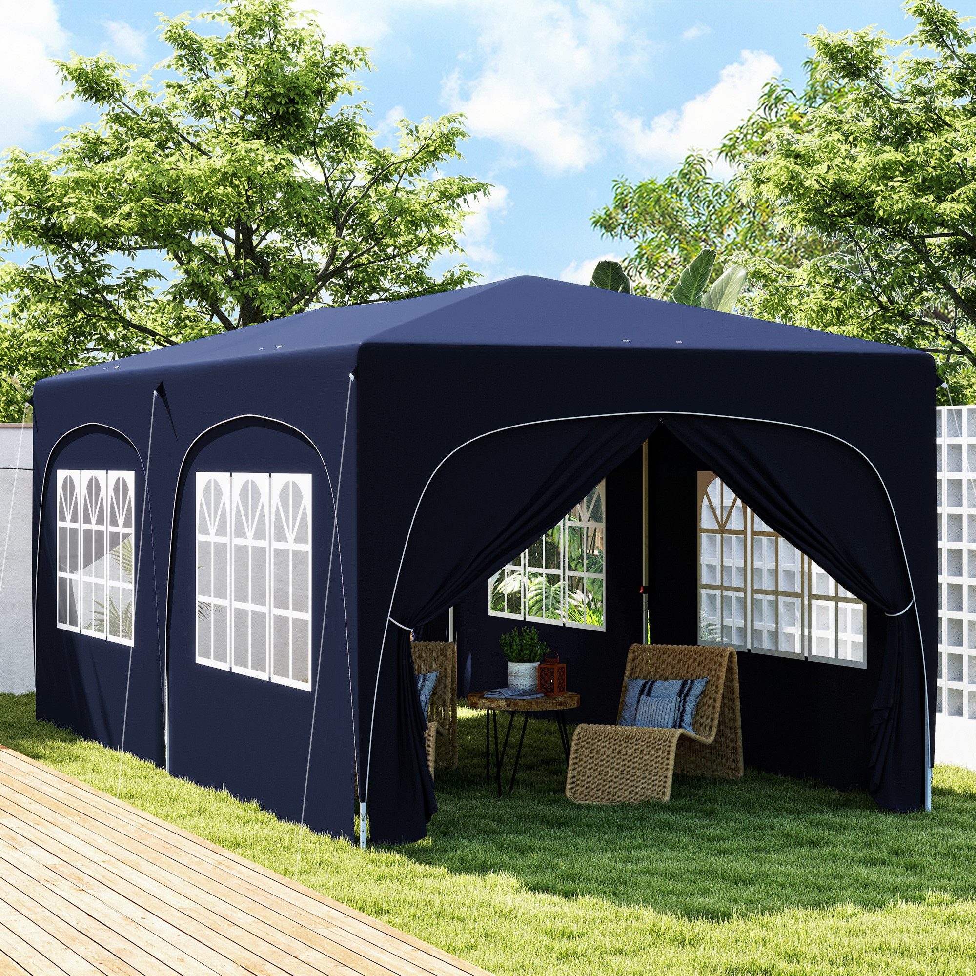 Outsunny Faltpavillon 3x6m, wasserabweisend stabil winterfest, günstig online kaufen