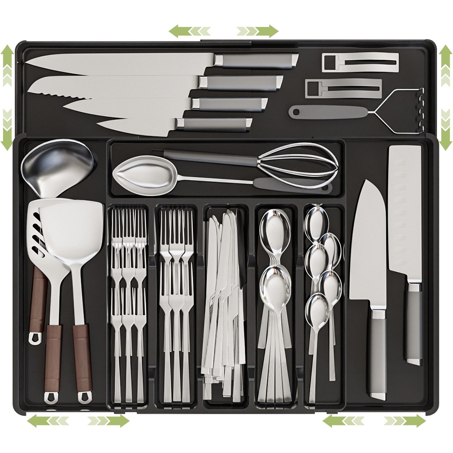 Refined Living Besteckkasten Ausziehbarer Besteckkasten für Küchenschublade günstig online kaufen