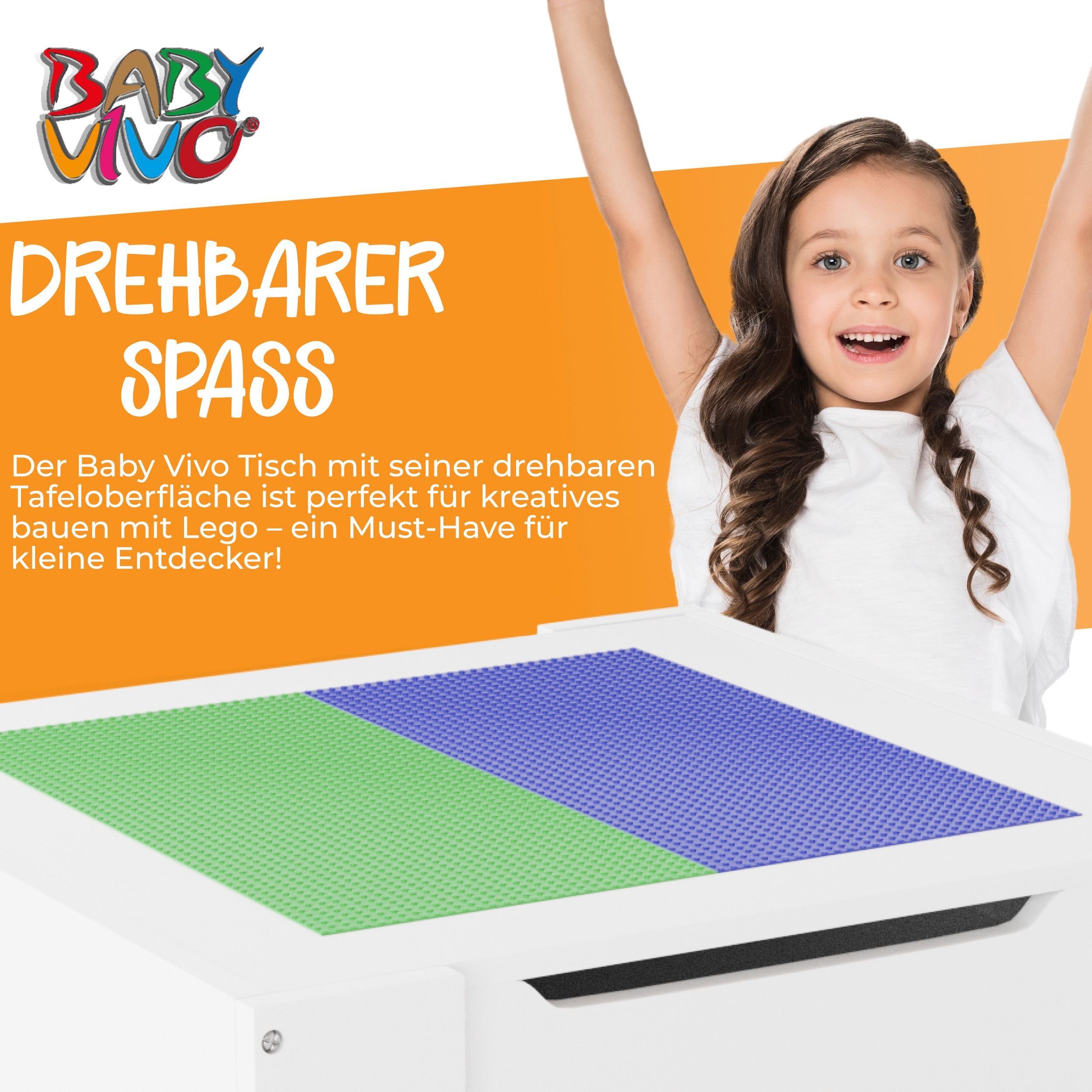 Baby Vivo Kindersitzgruppe multifunktionaler Tisch 2 Stühle aus Holz - Moritz