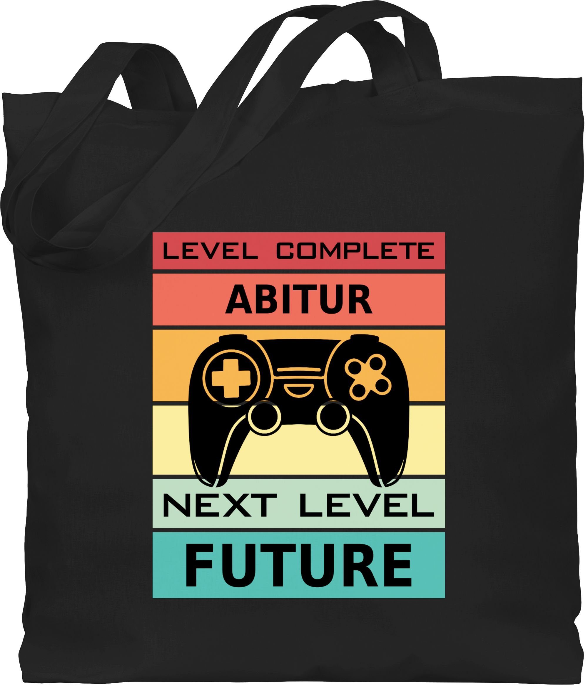 Shirtracer Umhängetasche Level Complete Abitur Next Level Future - Abi Geschenk Abitur Abschlus, Abitur & Abschluss 2024 Geschenk 1 Schwarz