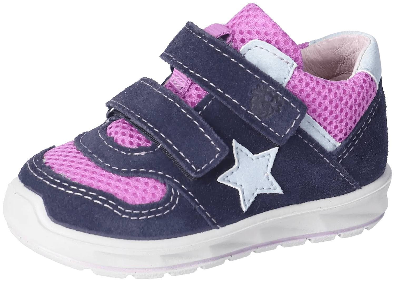 RICOSTA SAMI Lauflernschuhe Aus Terracare-Leder – Schnürstiefelchen, Gr. 18 EU, Weite Mittel (WMS), Blau