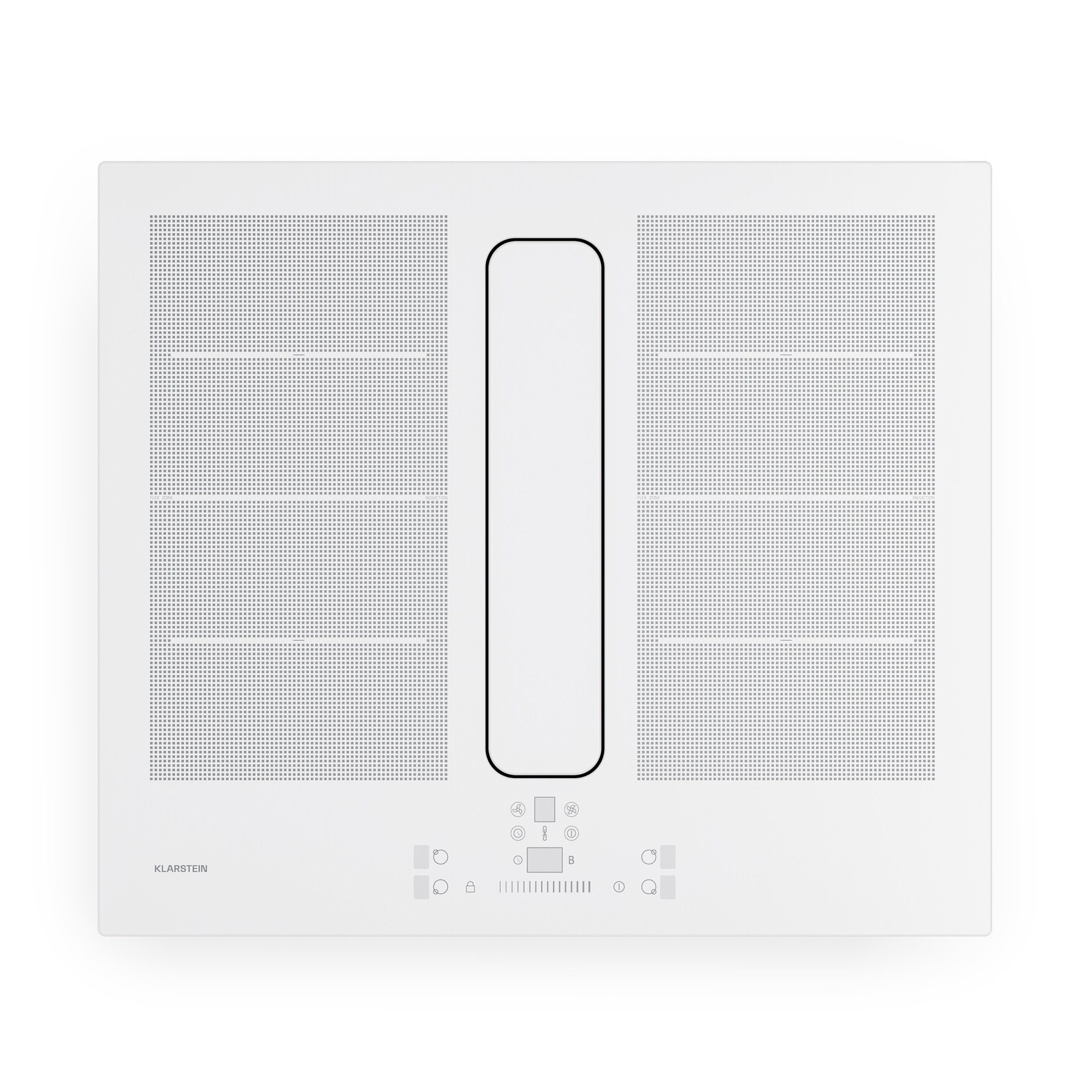 Klarstein Unterbauhaube ChefFusion 60cm Induktionskochfeld mit Dunstabzug 4 Platten Weiß