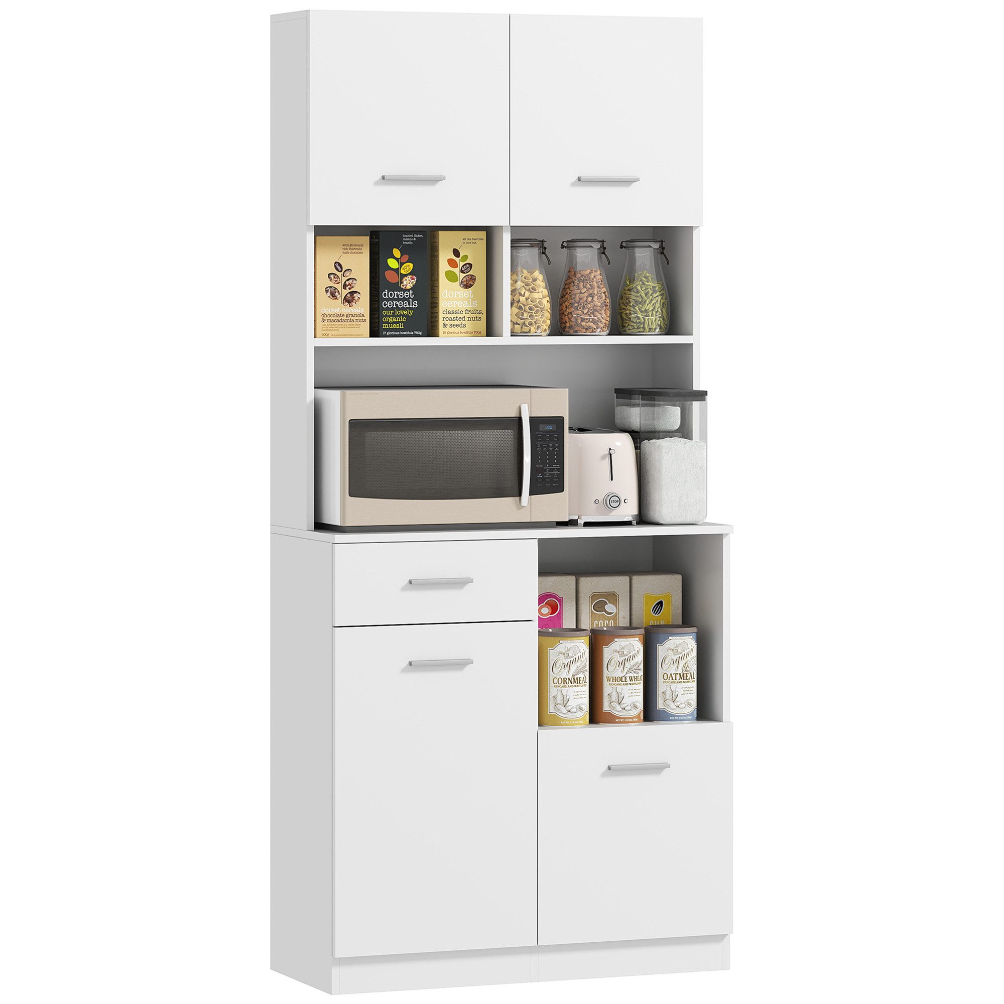 HOMCOM Küchenbuffet Hochschrank mit verstellbaren Regal, günstig online kaufen