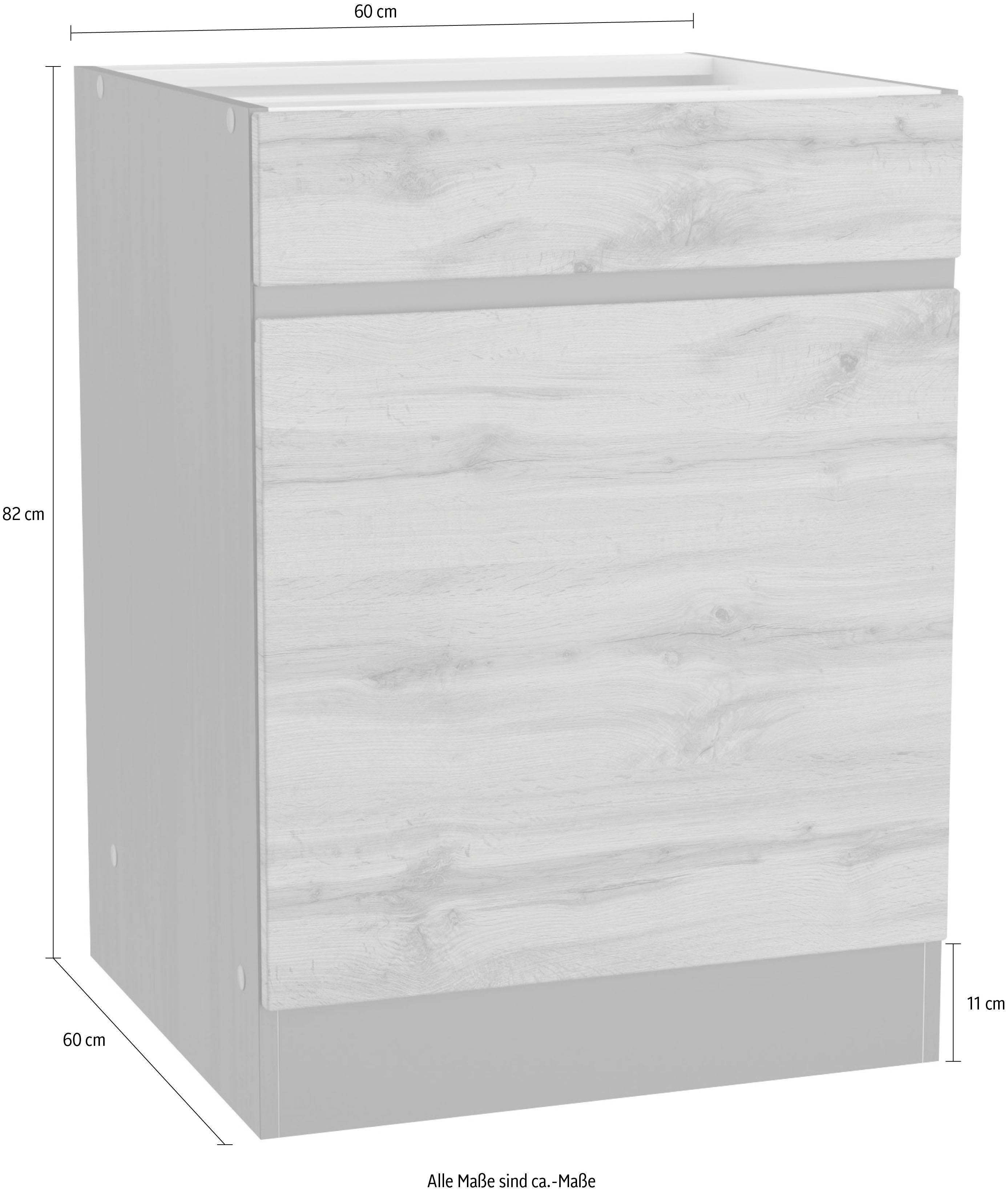 Matt HELD cm, Riesa | Unterschrank Breite 60 grau MÖBEL wotaneiche MDF-Fronten