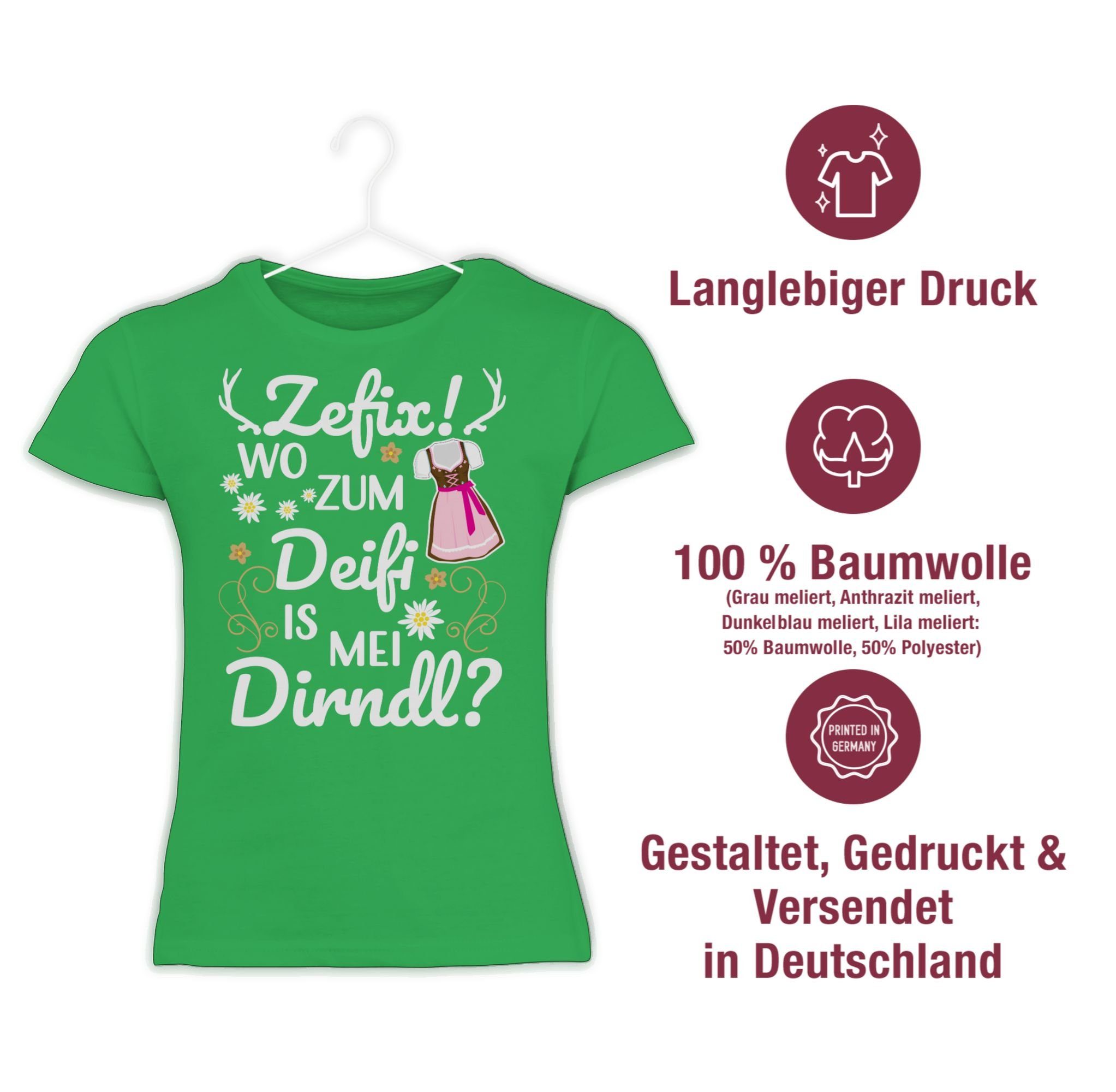 Deifi Dirndl Wo zum 3 Grün Kinder für mei T-Shirt Outfit Oktoberfest is Mode Shirtracer