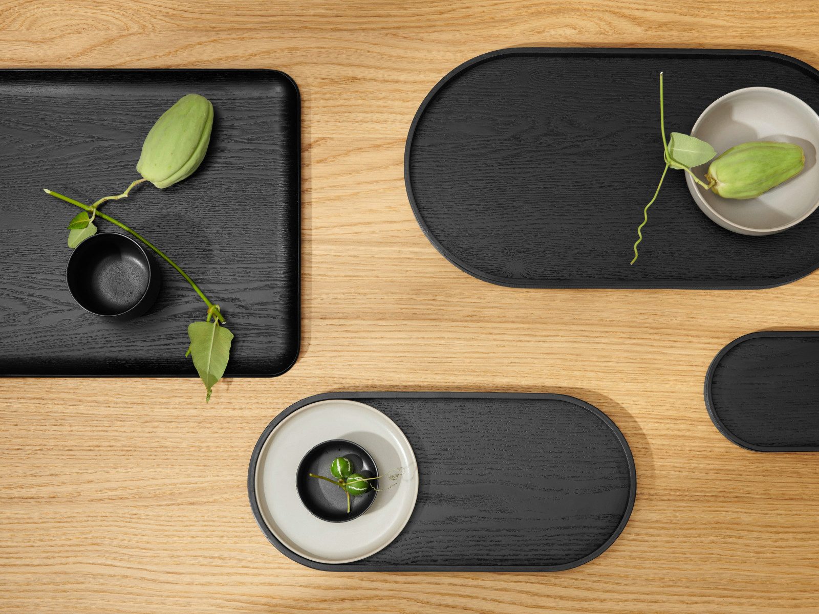 ASA SELECTION Tablett wood Holztablett oval schwarz 35,5x16,5cm, Weidenholz, Küche, Kochen, Backen