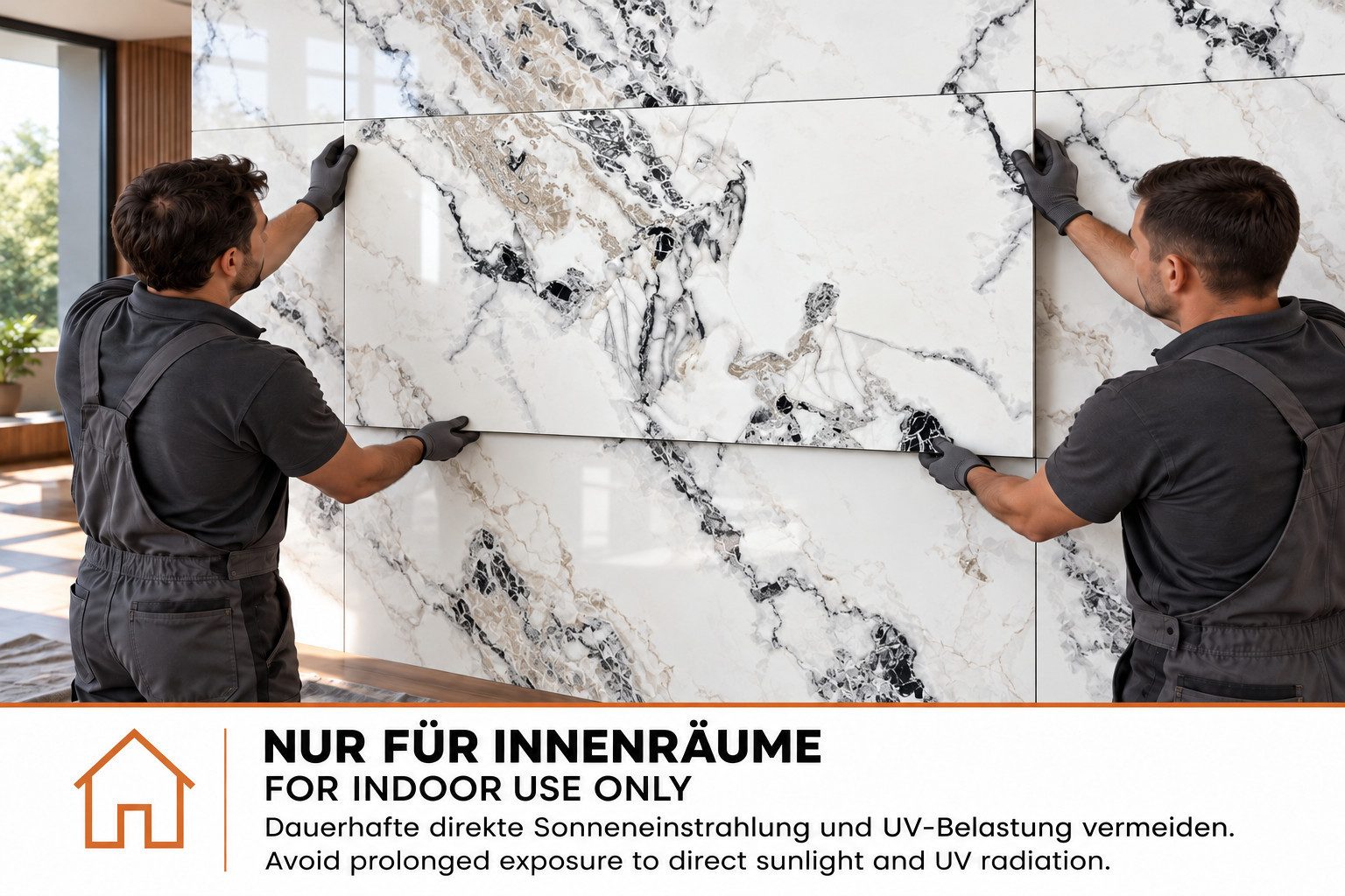 IKHEMalarka Wandpaneel Marmoroptik – Hochwertige PVC Wandverkleidung, BxL: 60x120 cm, 0,72 qm, (0,72m², 1 Stück) Alternative zu Fliesen & Marmor – Bild 2 von 5