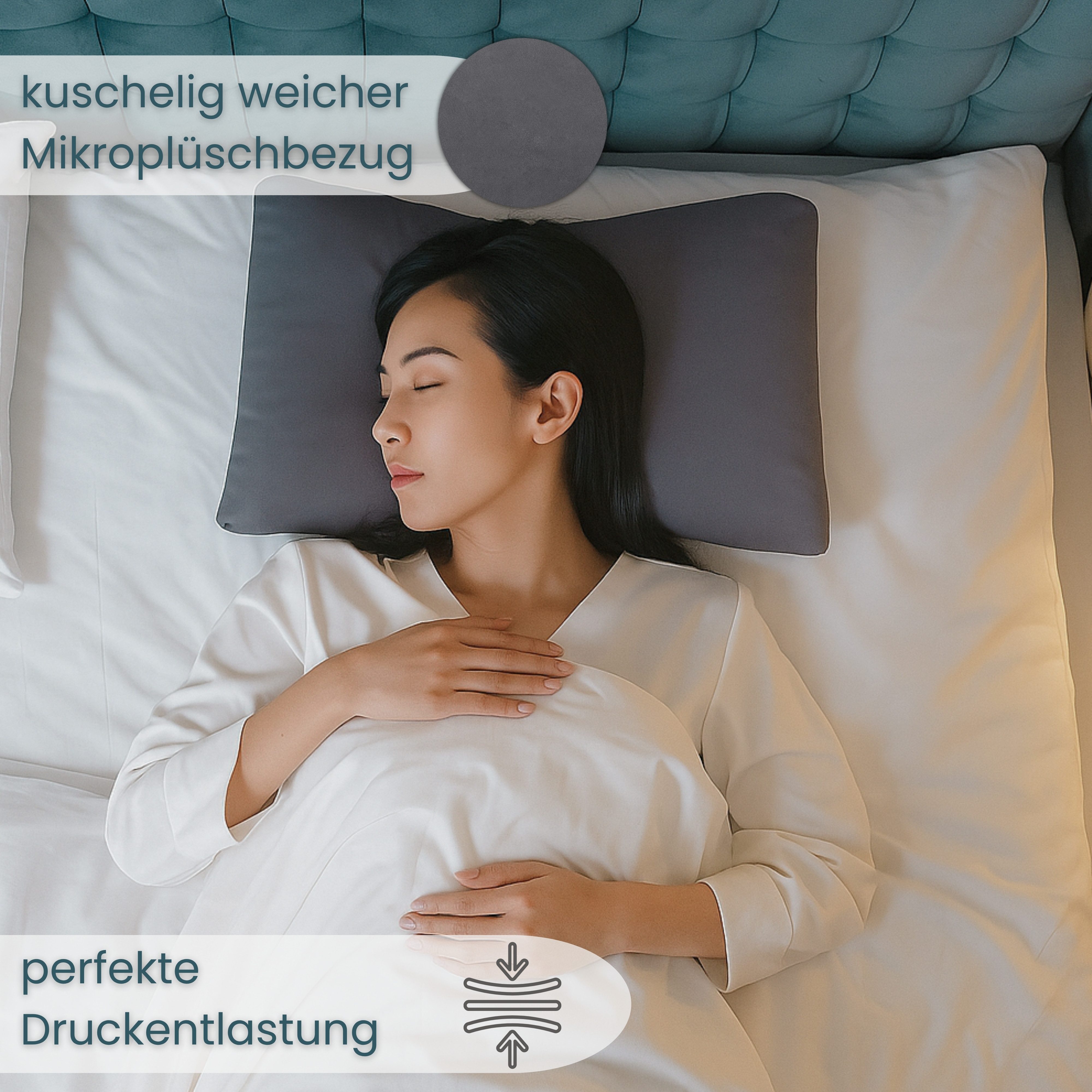 OTTO home Nackenkissen Jenille, NEUHEIT! Nackenstützkissen 40x60 cm, 1-tlg., Hergestellt in der EU, mit Viscelastische Füllung Funktionskissen – Bild 5 von 5