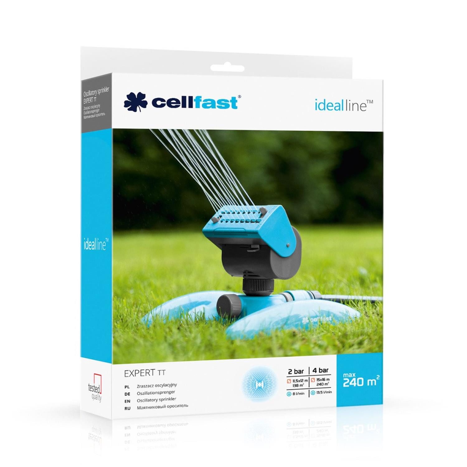Thumbnail - Cellfast Sprühregner 52-067 Sektoriellen Sprinkler Expert Ideal, für Flächen bis 250 m², Statischer Sektorenregner Bereg...