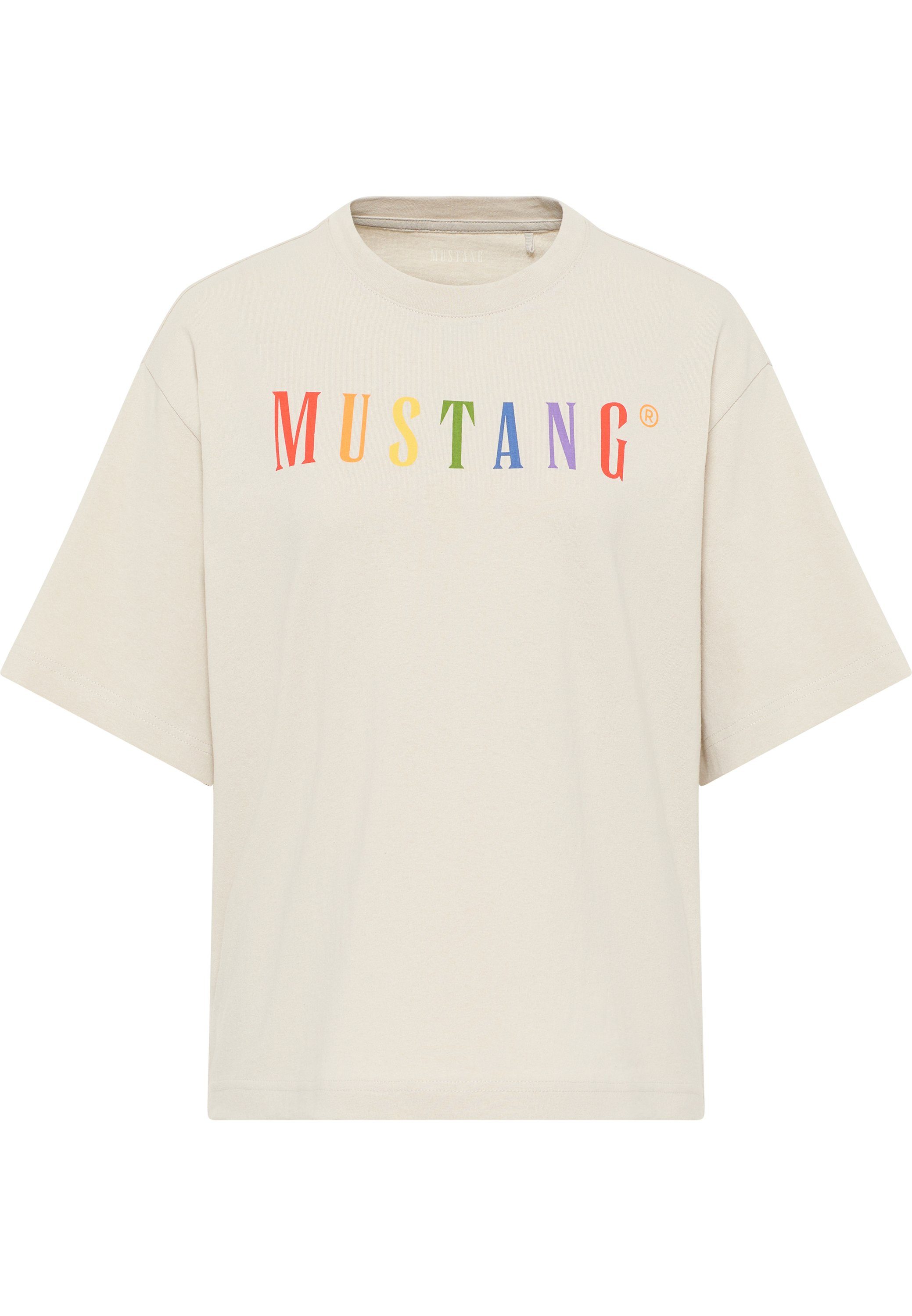MUSTANG Kurzarmshirt T-Shirt, Farbiger Print