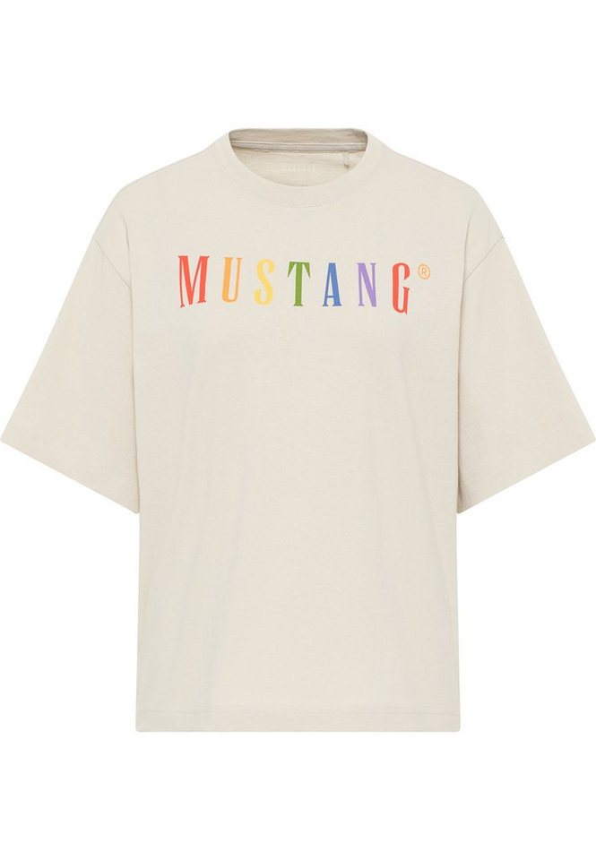 MUSTANG Kurzarmshirt T-Shirt, Farbiger Print