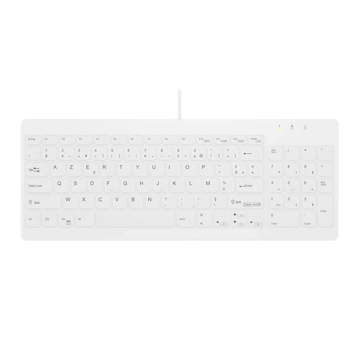Contour Design Active Key AK-C7012 Tastatur Medizinisch USB Französisch Weiß USB-Tastatur